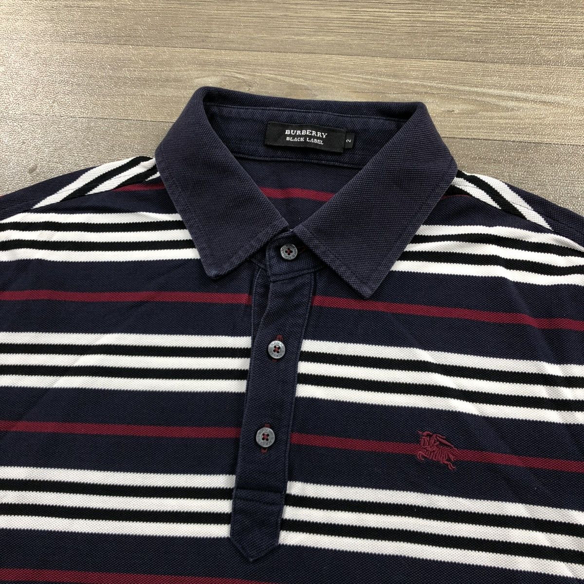 Burberry Vintage Burberry Black Label Polo T-shirt Stripe Luxury Size US S / EU 44-46 / 1 - 5 Thumbnail