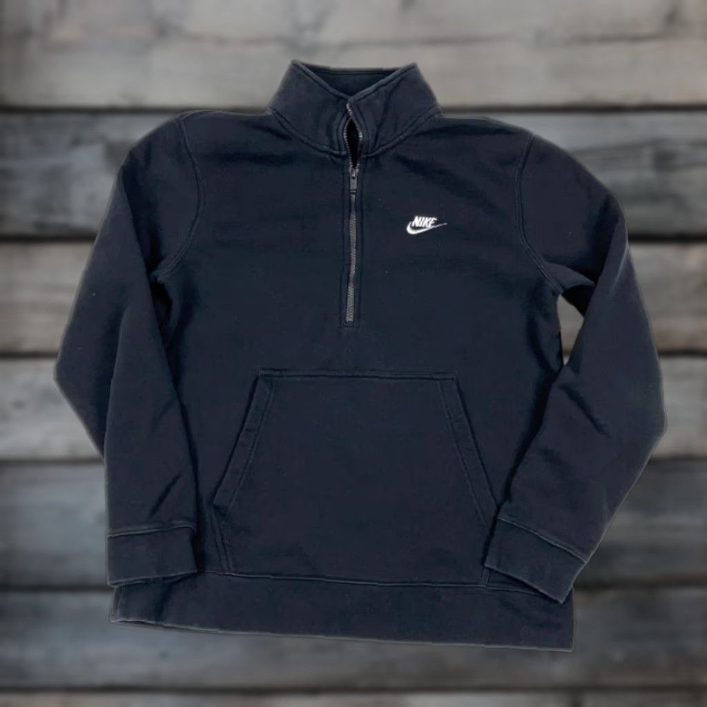 Nike Nike Black 1/2-Zip Jersey Sweatshirt 929452-010 Swoosh Logo Cotton Blend L Size US L / EU 52-54 / 3 - 1 Thumbnail