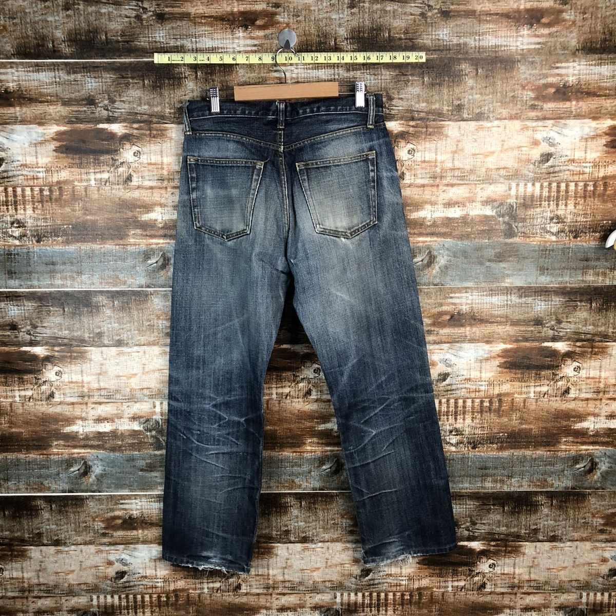 Japanese Brand Uniqlo Blue faded Distressed Denim Pants #A1396 Size US 30 / EU 46 - 15 Thumbnail
