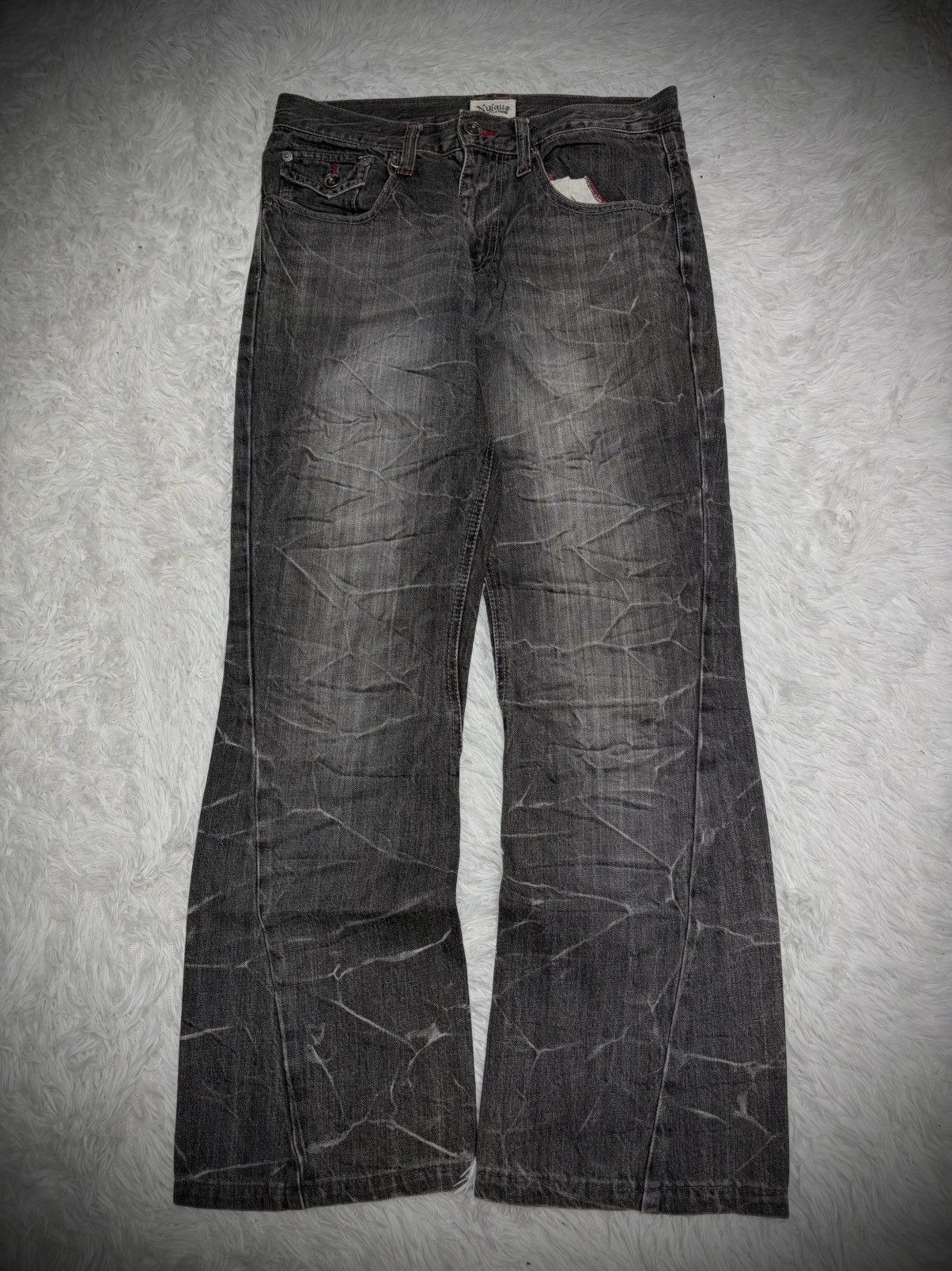 If Six Was Nine Rare Nylaus clawmark whisker flared jeans Size US 32 / EU 48 - 3 Thumbnail