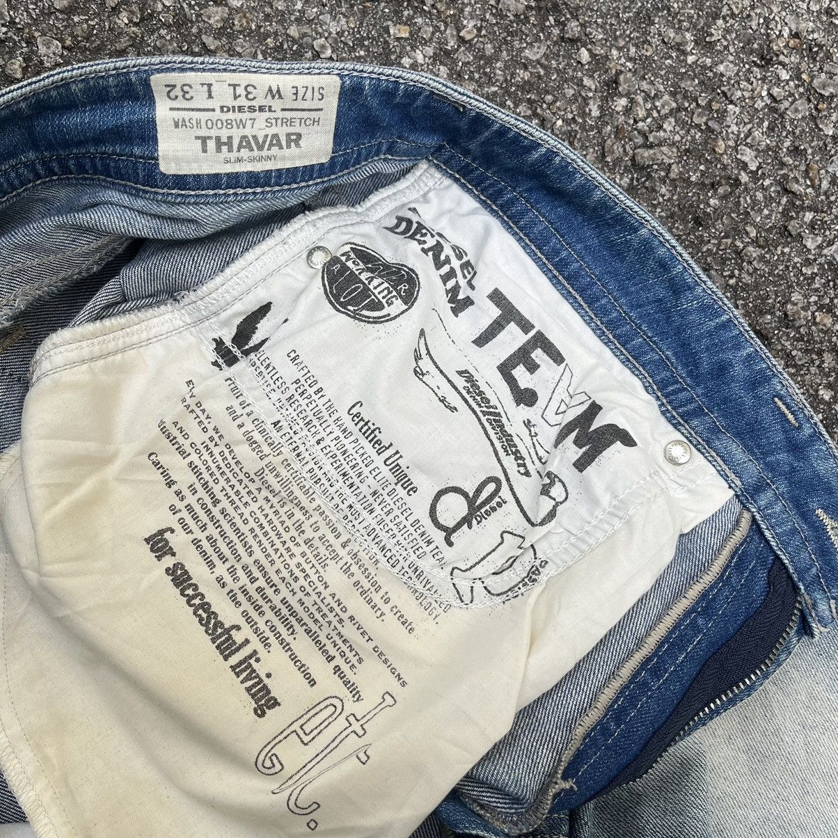 Diesel Diesel Thavar Washed Blue Denim Slim Skinny Jeans Low Rise Size US 31 - 7 Thumbnail