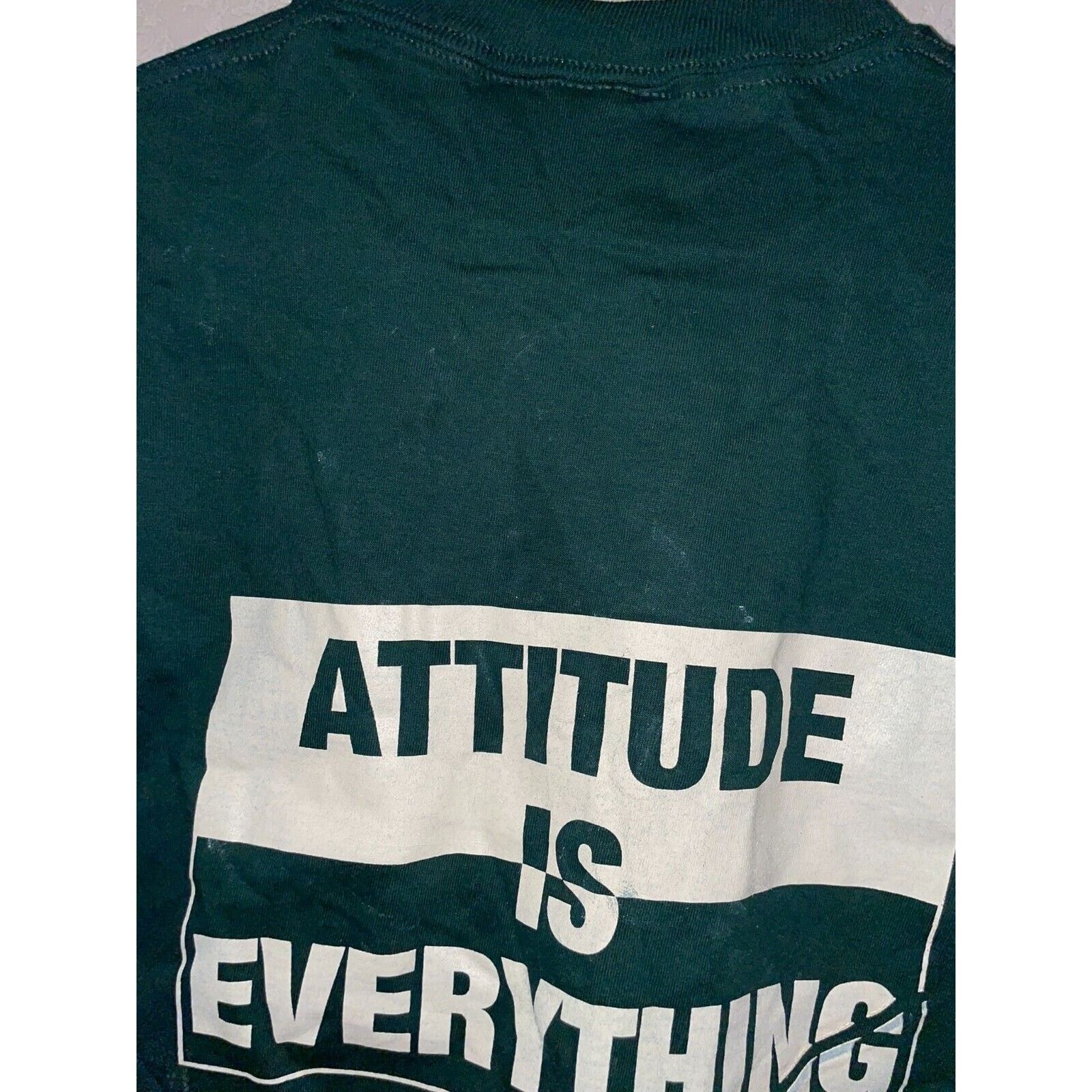 Jerzees Vintage Test Print Shirt Precision Attitude Green Tee 90s L Size US L / EU 52-54 / 3 - 6 Thumbnail