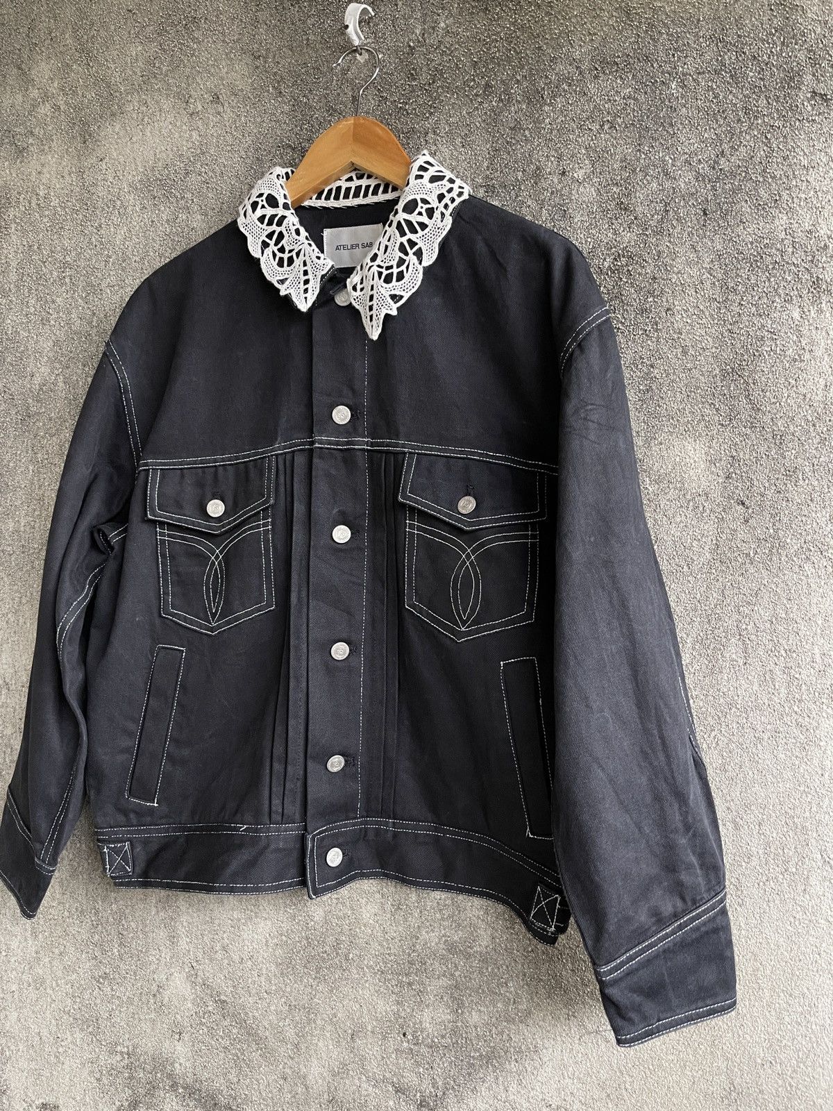 Japanese Brand Rare🔥Designer Atelier Sab Trucker Denim Jacket Size US L / EU 52-54 / 3 - 4 Thumbnail