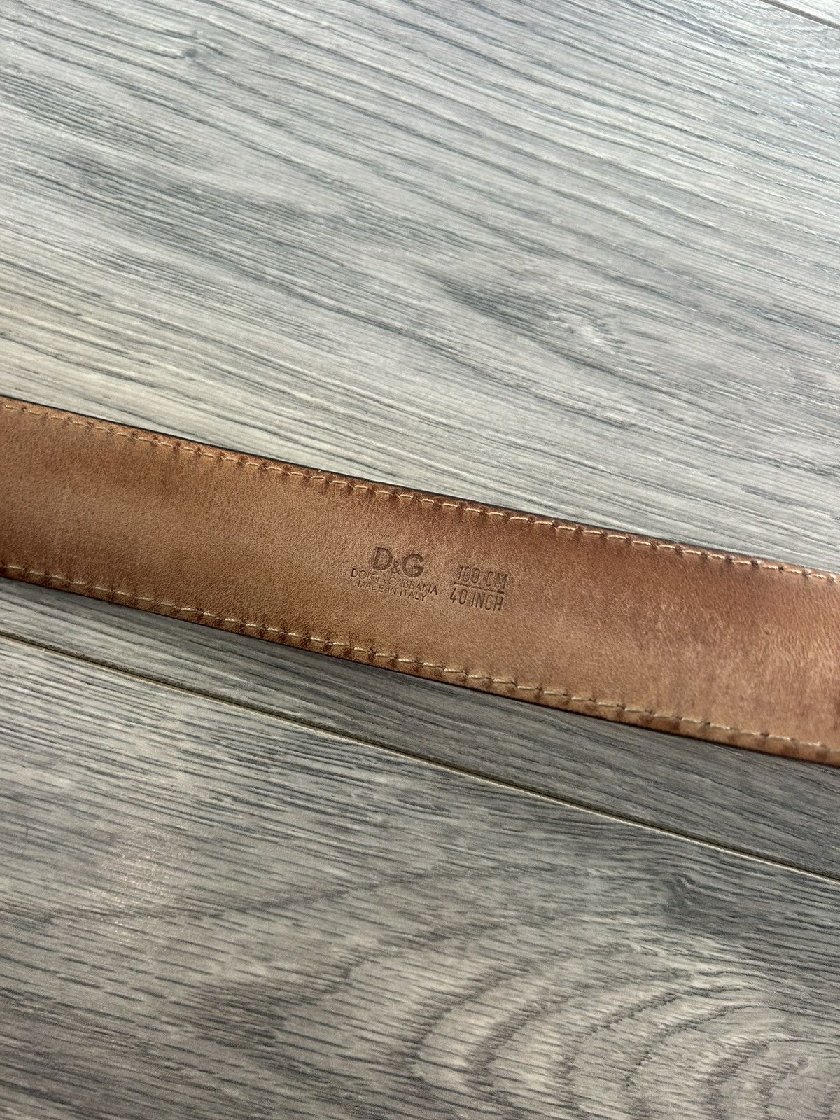 Dolce & Gabbana Silver Leather Belt with D&G Logo Buckle Size 40 - 7 Thumbnail