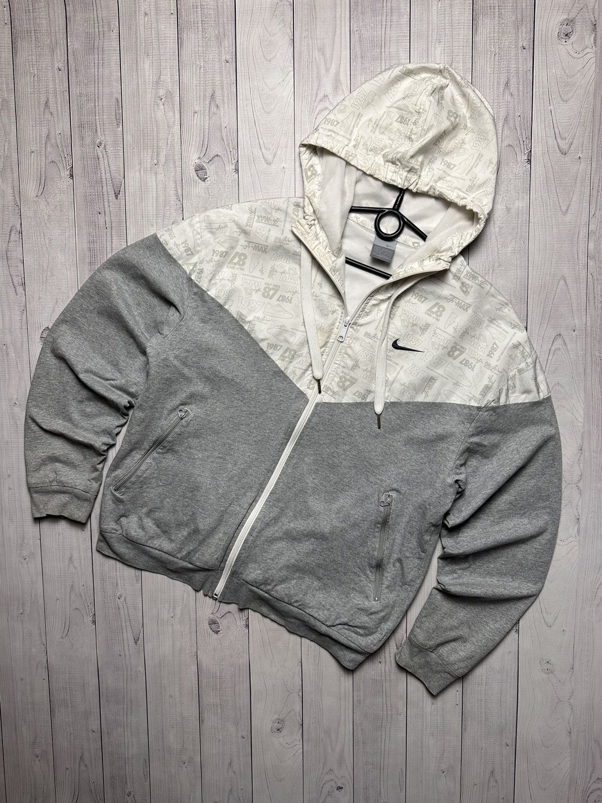Nike × Vintage Vintage Nike zip hoodie size L logo air max 87 rare Size US L / EU 52-54 / 3 - 1 Thumbnail