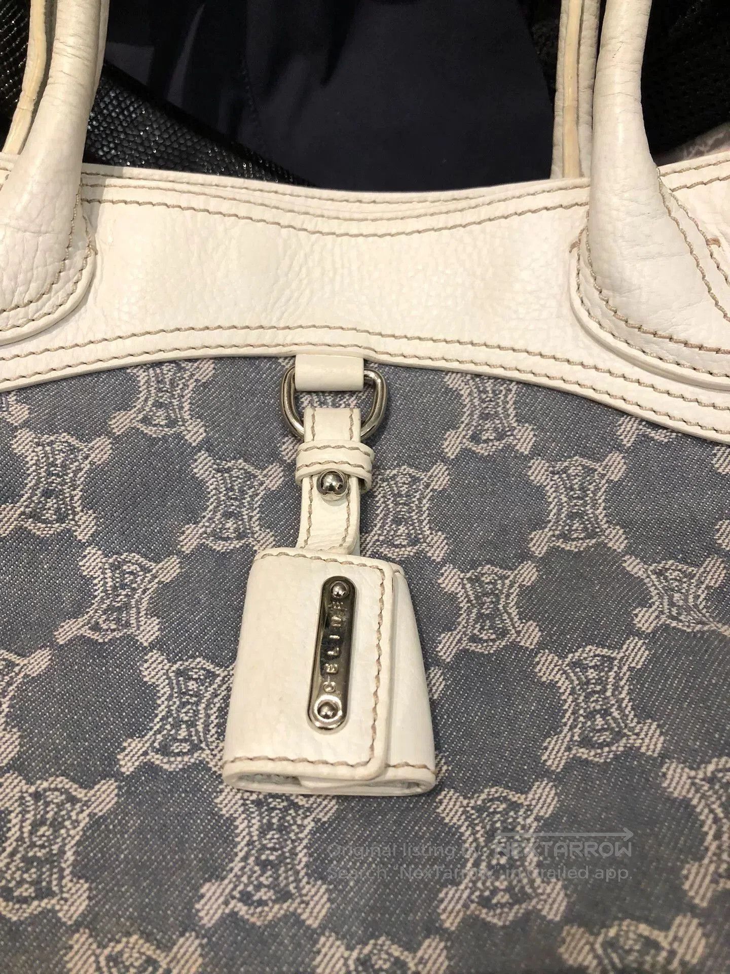 Celine Celine Vintage Denim Baby Blue Triomphe Tote. Size ONE SIZE - 7 Thumbnail