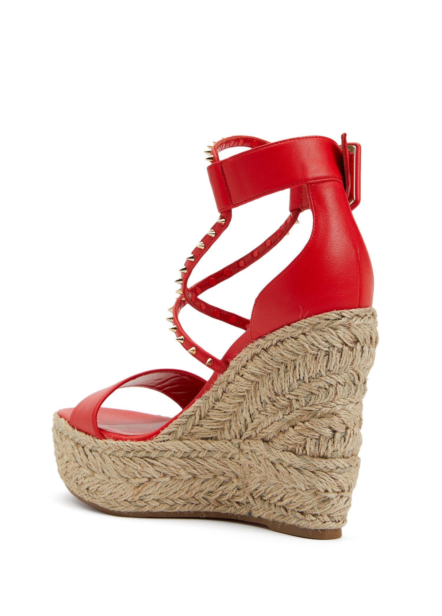 Christian Louboutin CHRISTIAN LOUBOUTIN Chocazeppa Spikes red espadrille sandals Size US 11 / IT 41 - 4 Thumbnail