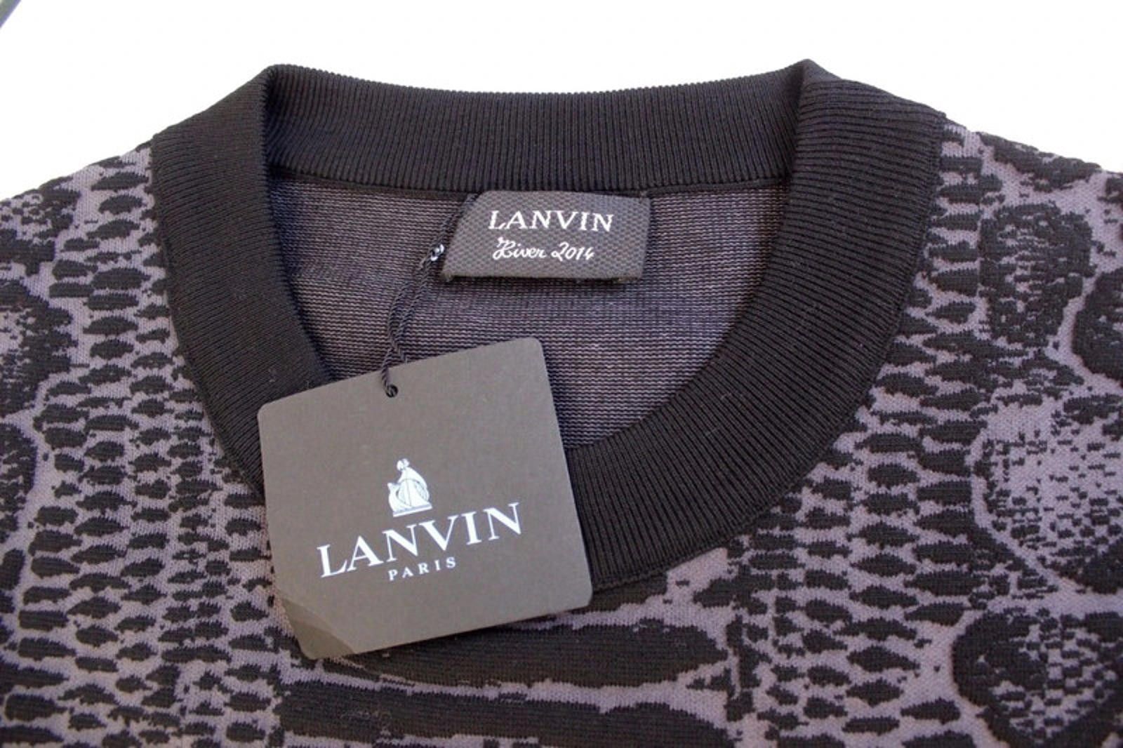 Lanvin New Lanvin Snake Black Print Stretch Knit Dress S uk 8-10 Size S / US 4 / IT 40 - 2 Thumbnail