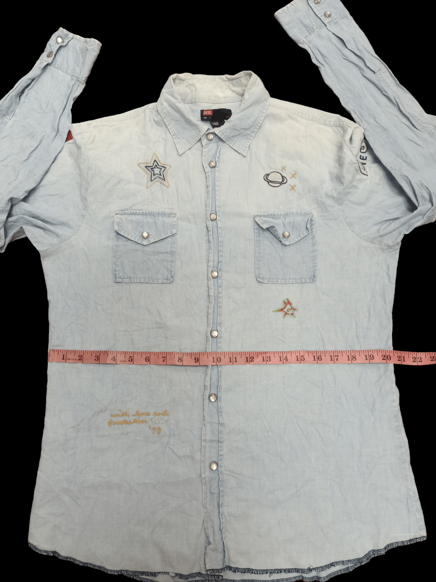 Designer × Diesel × Vintage DEISEL CHAMBRAY x BUTTON UP x VINTAGE Size US L / EU 52-54 / 3 - 10 Thumbnail