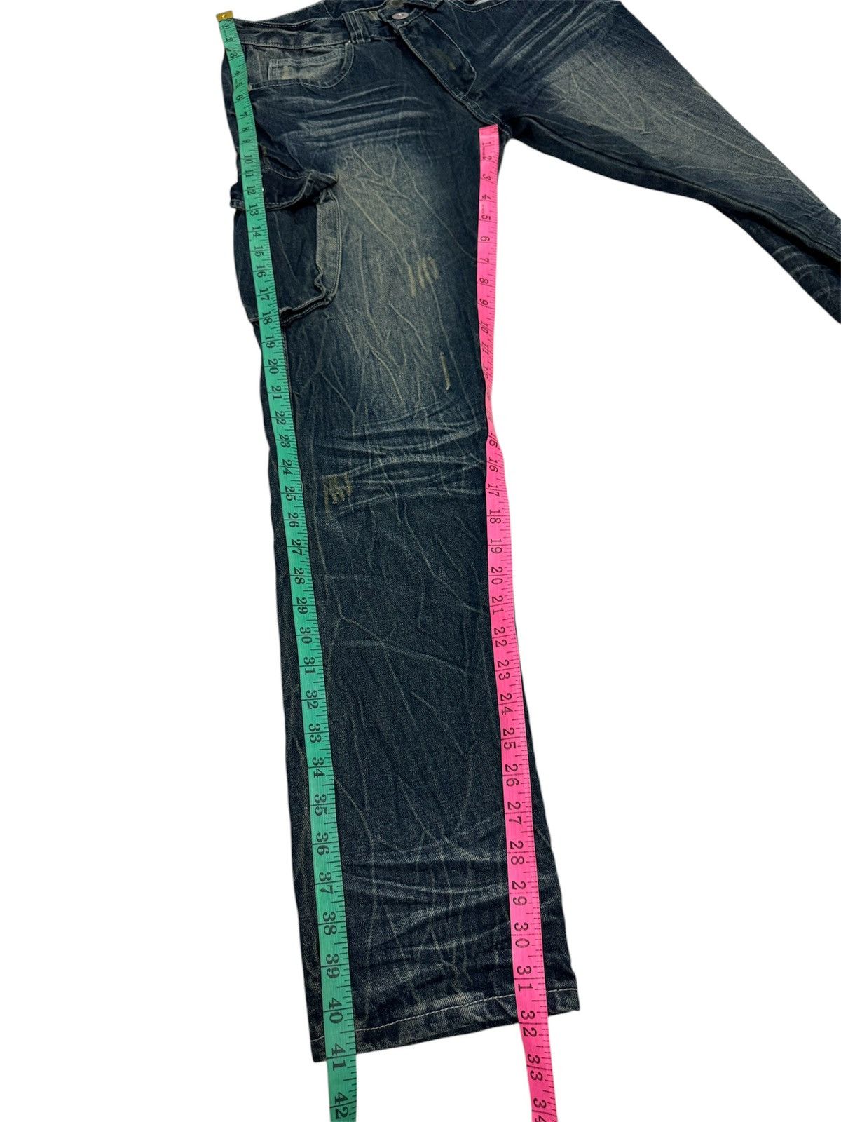 Vintage VINTAGE ARCADE CARGO STYLE RARE DISTRESSED DENIM JEANS Size US 29 - 21 Thumbnail