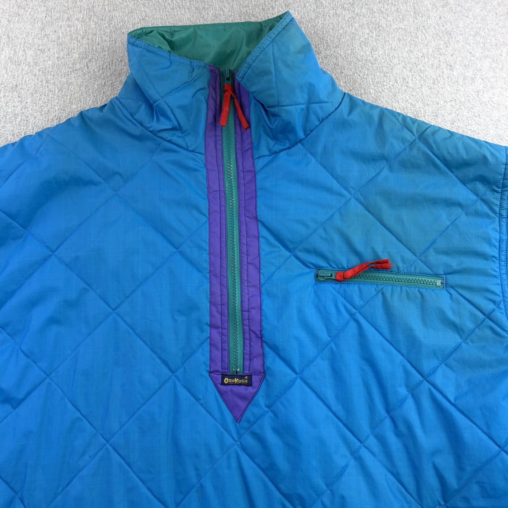 Vintage VINTAGE OshKosh B'gosh Jacket Mens XL Blue Quilted 1/4 Zip Pullover Outdoor 90s Size US XL / EU 56 / 4 - 5 Thumbnail