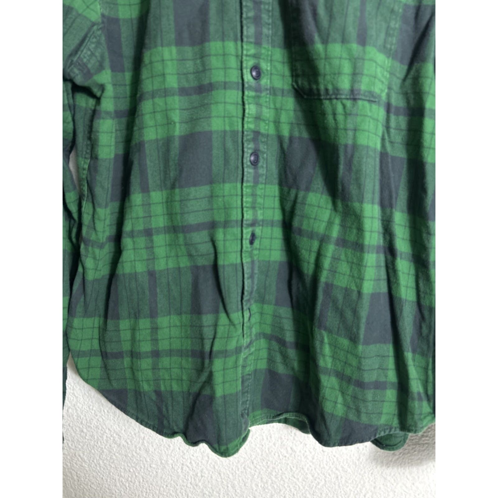 Eddie Bauer Eddie Bauer Slim Fit Flannel Shirt Mens Large Green Plaid Cotton Long Sleeve Button-Up Size US L / EU 52-54 / 3 - 6 Thumbnail
