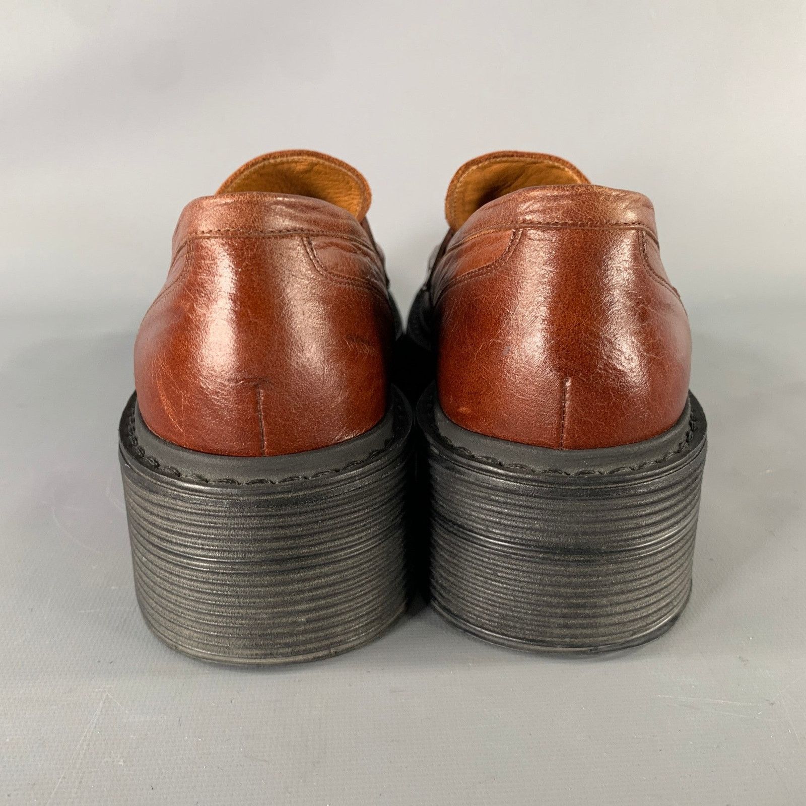 Marni MARNI Size 9 Brown Leather Square Toe Loafers Size US 9 / IT 39 - 3 Thumbnail