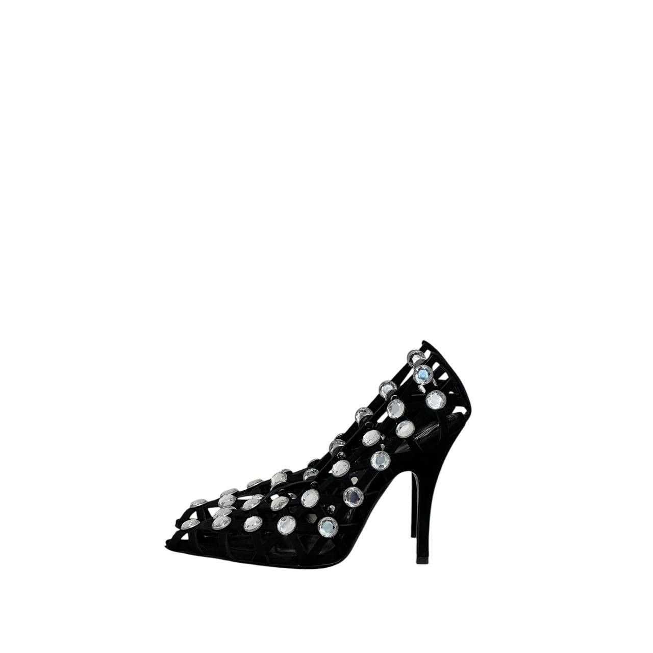 The Attico NWOB The Attico 'Grid' Pump Black Silver Heels Sz.38.5 Size US 8.5 / IT 38.5 - 1 Thumbnail