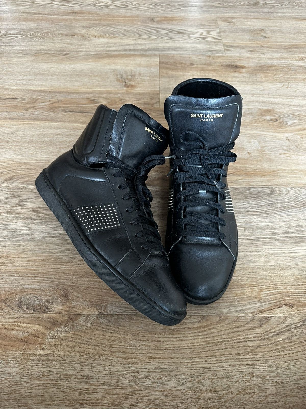 Yves Saint Laurent Saint Laurent mens high top embroidered logo