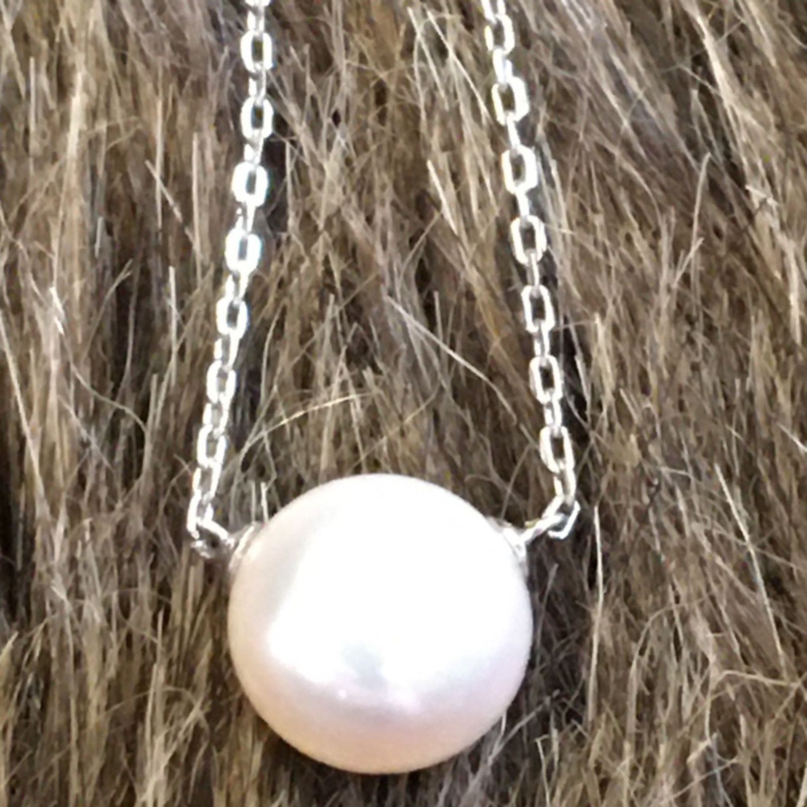 Vintage Vintage faux pearl on silver chain necklace Size ONE SIZE - 7 Thumbnail