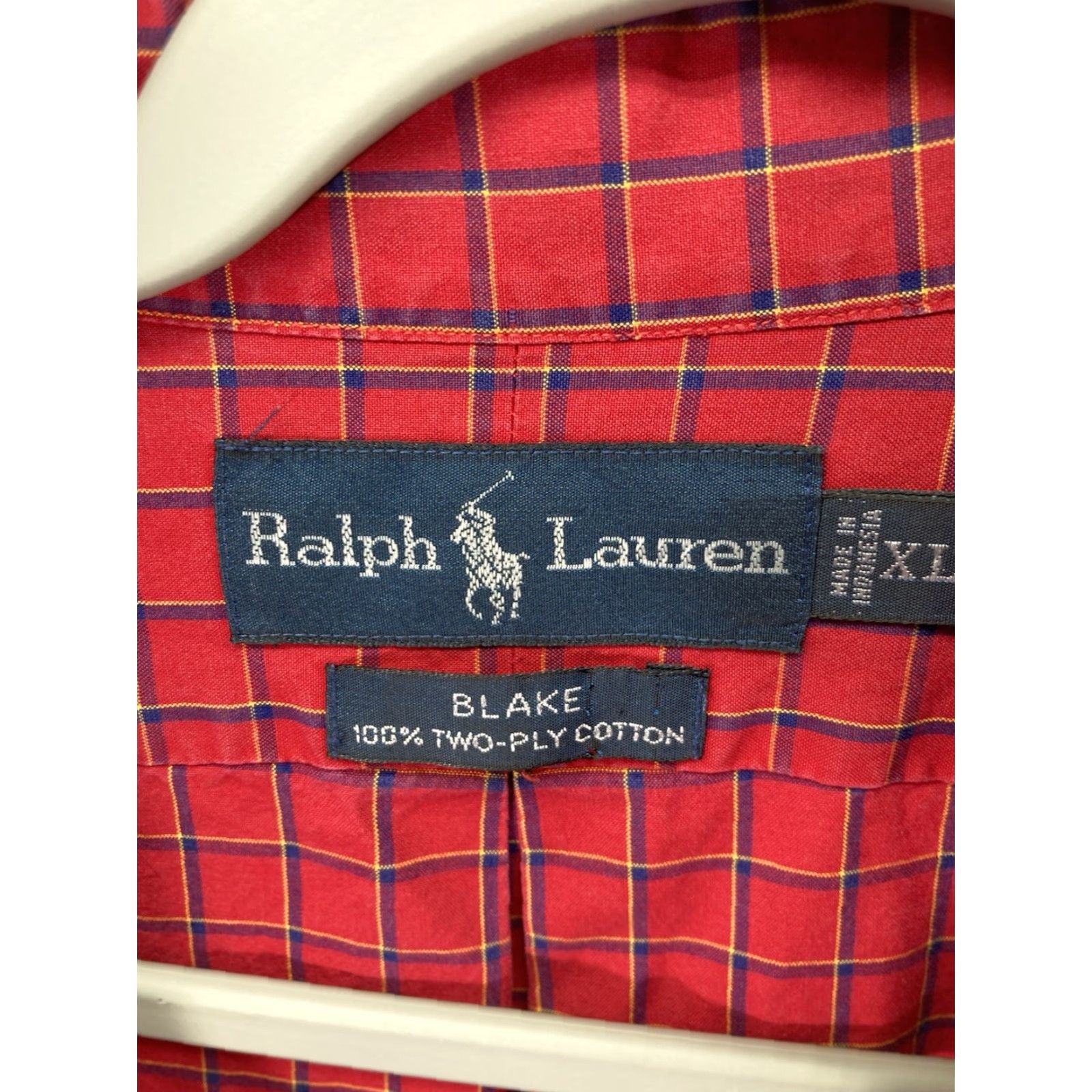 Ralph Lauren VINTAGE Ralph Lauren Blake Shirt Men XL Red Check Button Long Sleeve Cotton VTG Mens XL Red Check Shirt Size US XL / EU 56 / 4 - 5 Thumbnail