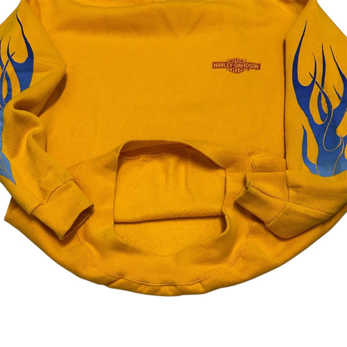 Harley Davidson (L) Vintage 1990s Harley Davidson Blue Flame Sleeve RARE Size US L / EU 52-54 / 3 - 8 Thumbnail