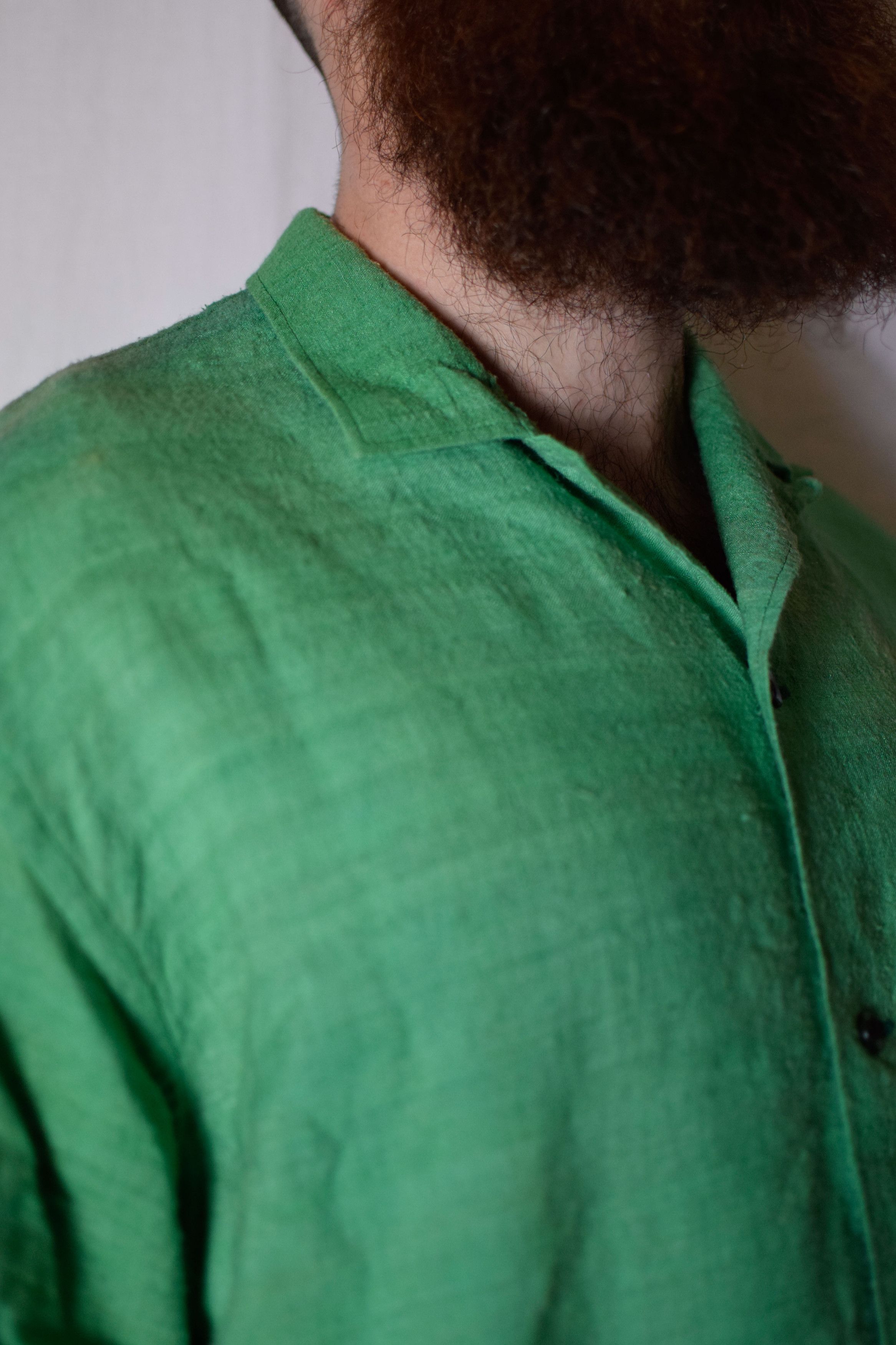Yohji Yamamoto YYPH AW93 Green Silk Shirt - HP-B02-308 Size US L / EU 52-54 / 3 - 7 Thumbnail