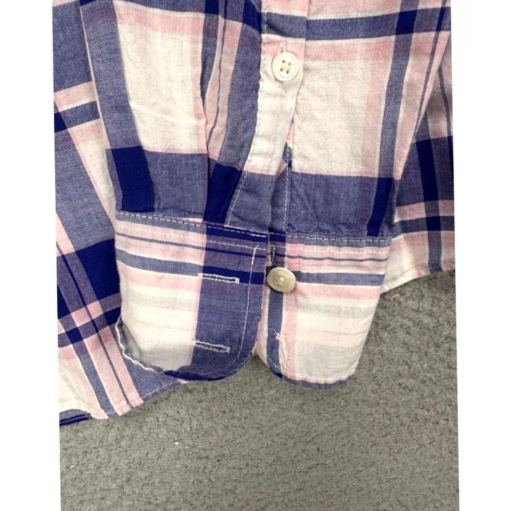 J.Crew J.CREW Button-Up Shirt Womens Medium Purple Plaid Long Sleeve Pockets Ladies Size M / US 6-8 / IT 42-44 - 7 Thumbnail