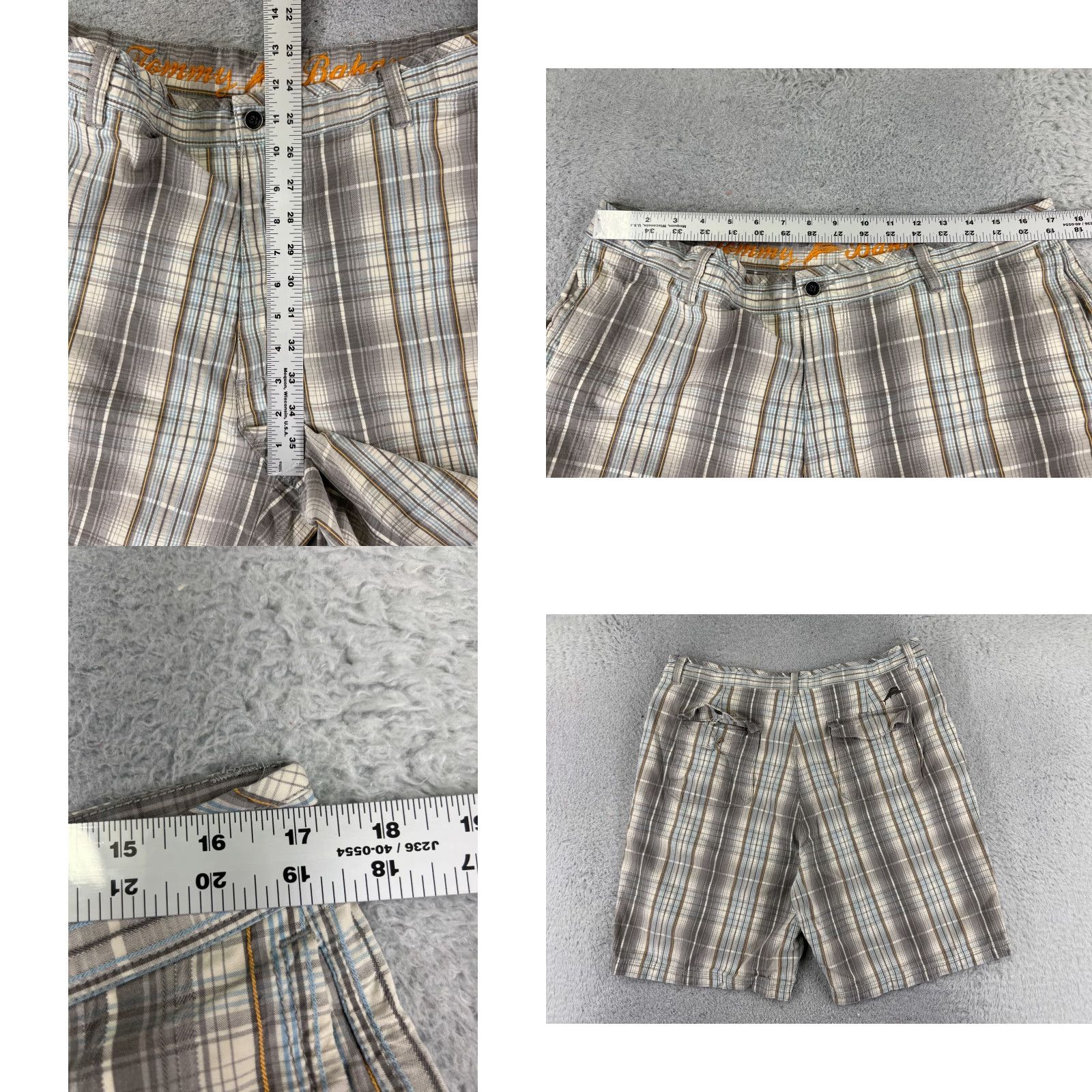 Tommy Bahama Tommy Bahama Shorts Men 38 Beige Blue Plaid Silk Cotton Blend Golf Vacation READ Size US 38 / EU 54 - 9 Thumbnail