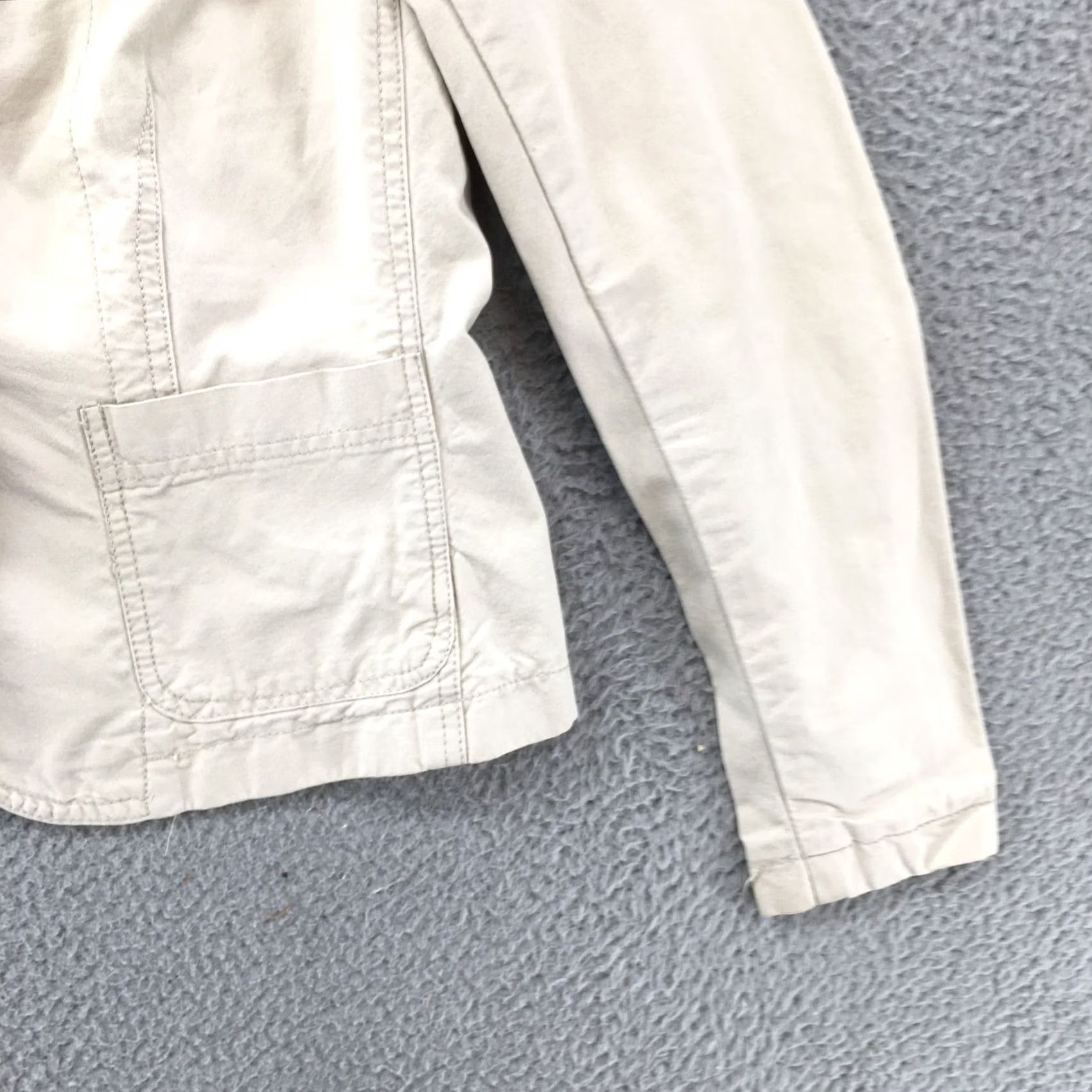 Isaac Mizrahi Isaac Mizrahi Blazer Jacket Womens S Beige Cotton Collared Long Sleeve Casual Size S / US 4 / IT 40 - 3 Thumbnail