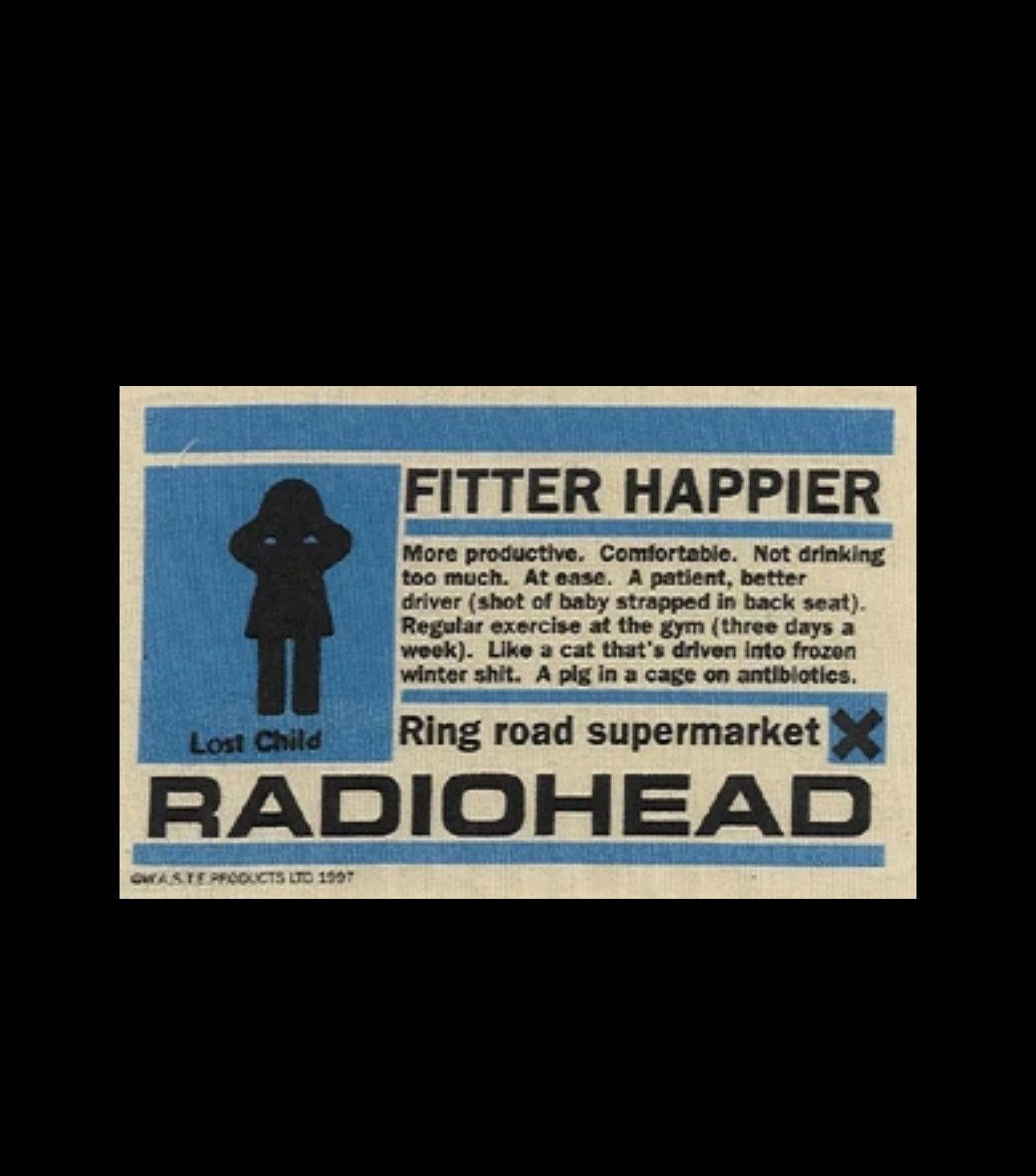 Other VTG 1997 Radiohead Ok Computer Album Fitter Happier Band Tee Size US L / EU 52-54 / 3 - 24 Thumbnail
