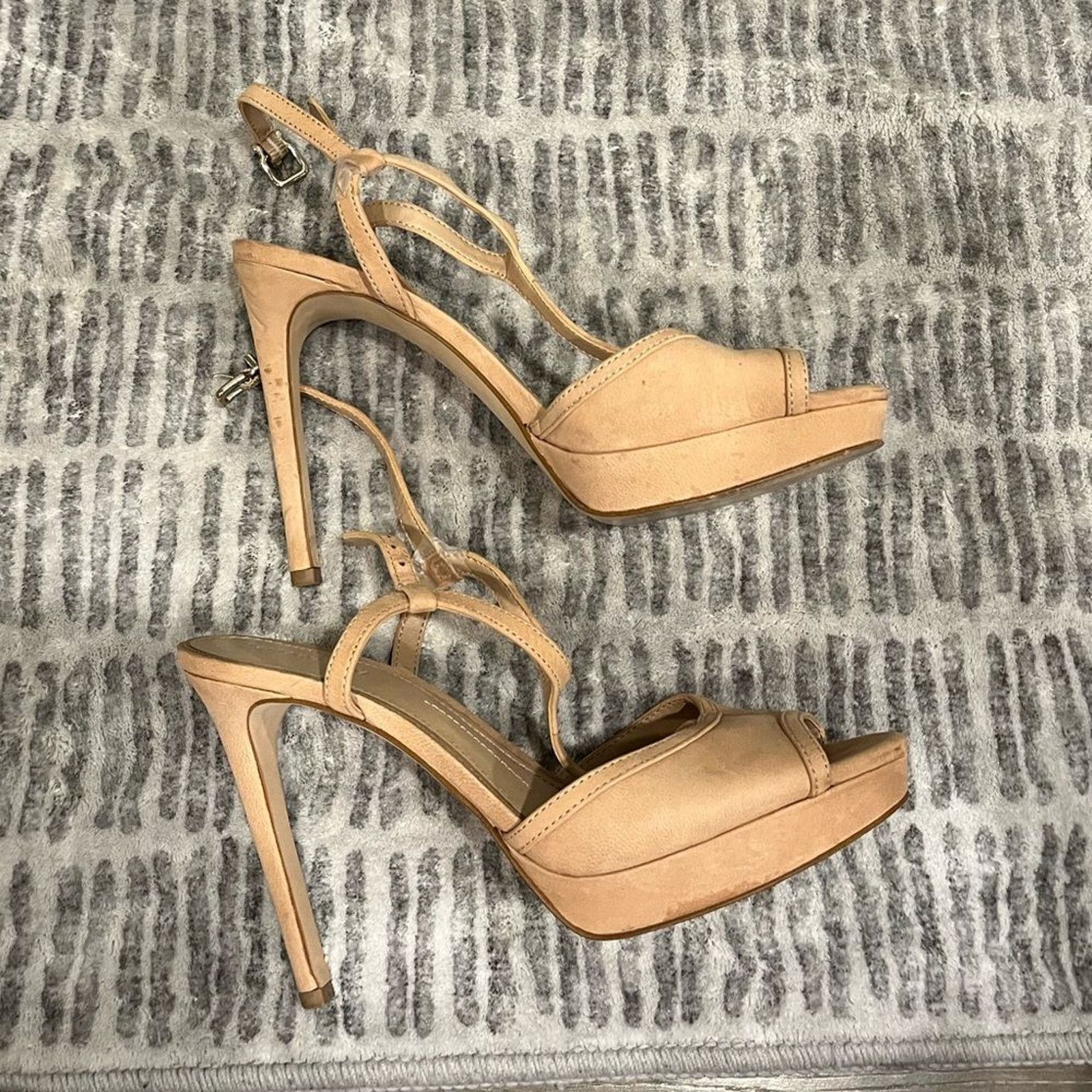 Gianni Valentino Gianni Bini Platform Stiletto High Heels Leather Beige 9.5 Size US 9.5 / IT 39.5 - 5 Thumbnail