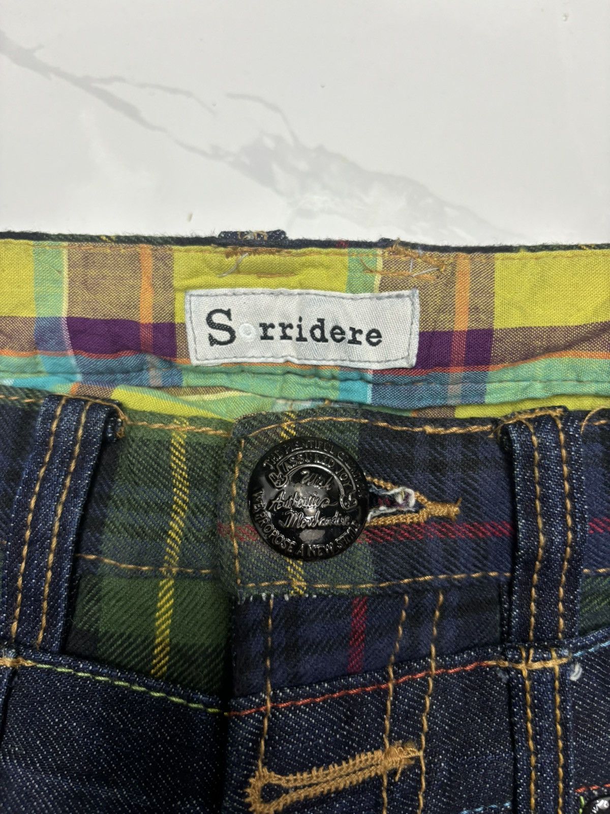 If Six Was Nine DOUBLE WAIST🔥SORRIDERE FADED BLUE JEANS DISTRESS DENIM Size US 27 - 9 Thumbnail
