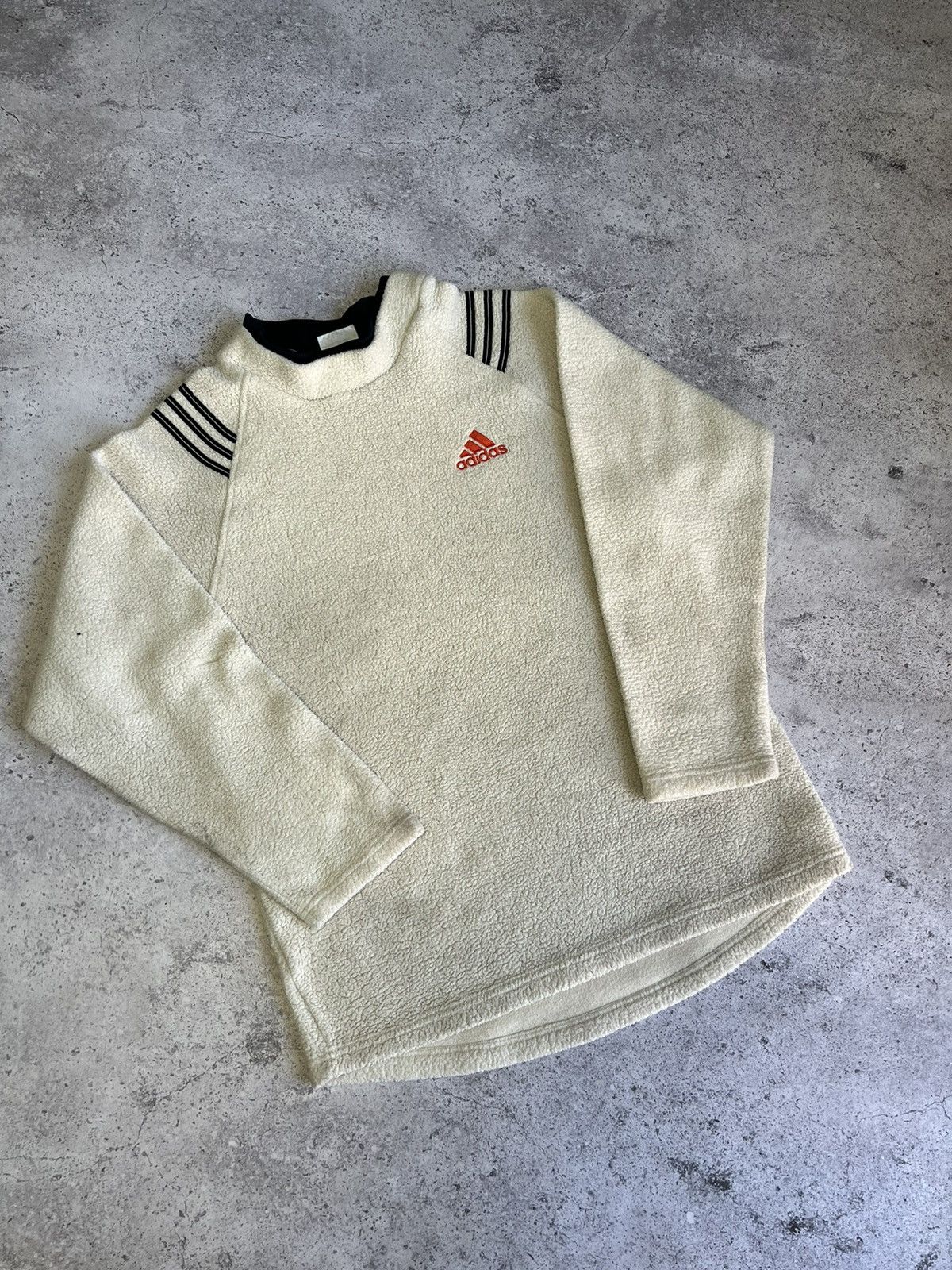 Adidas × Vintage Vintage Adidas Equipment Fleece Light Jacket L Gray 90s Size US XL / EU 56 / 4 - 3 Thumbnail
