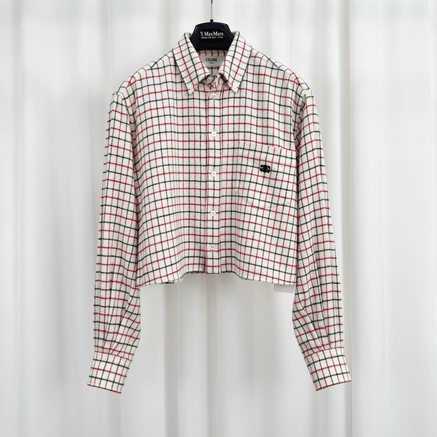 Celine Celine Embroidered Triomphe Wool Plaid Jacket Size XXS / US 00 / IT 34 - 1 Thumbnail