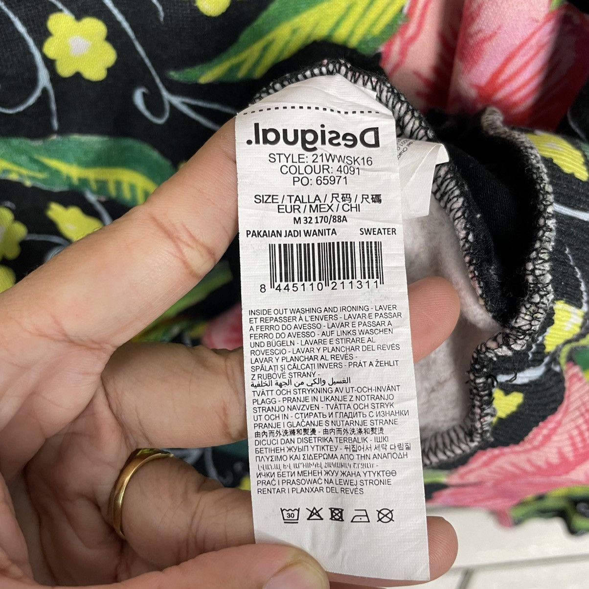 Desigual Desigual Flower Design Pullover Hoodie Size US M / EU 48-50 / 2 - 15 Thumbnail