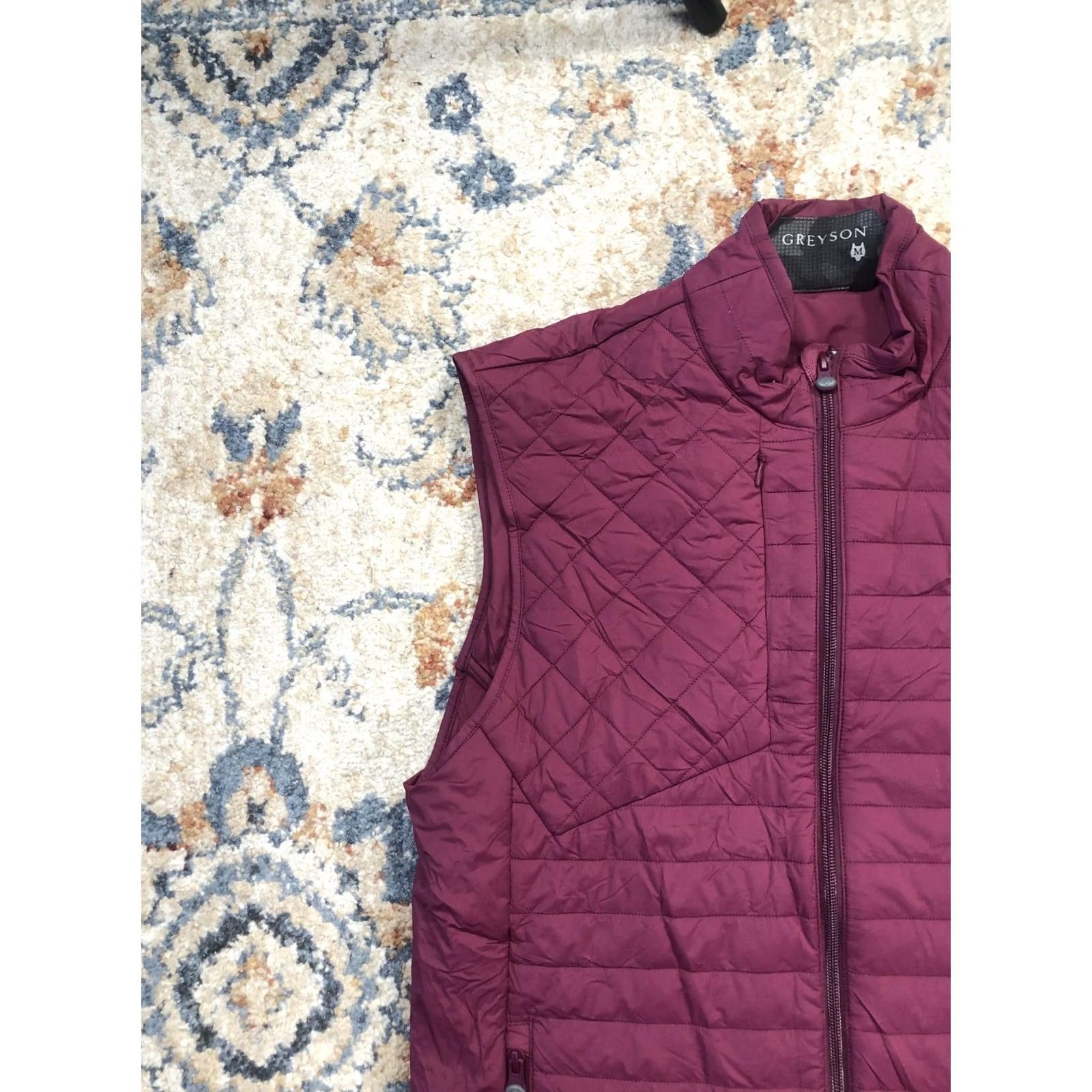 Vintage Greyson Vest Mens M Red Quilted Full Zip Insulated Golf Brookside Logo Size US M / EU 48-50 / 2 - 3 Thumbnail