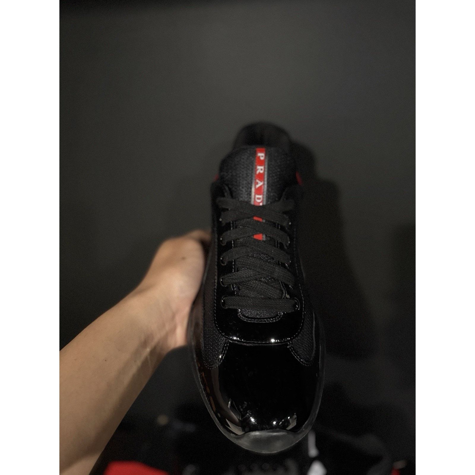 Prada Size 7UK/8-8.5m PRADA Cup Black & Red Patent Leather Og All Size US 8 / EU 41 - 6 Thumbnail