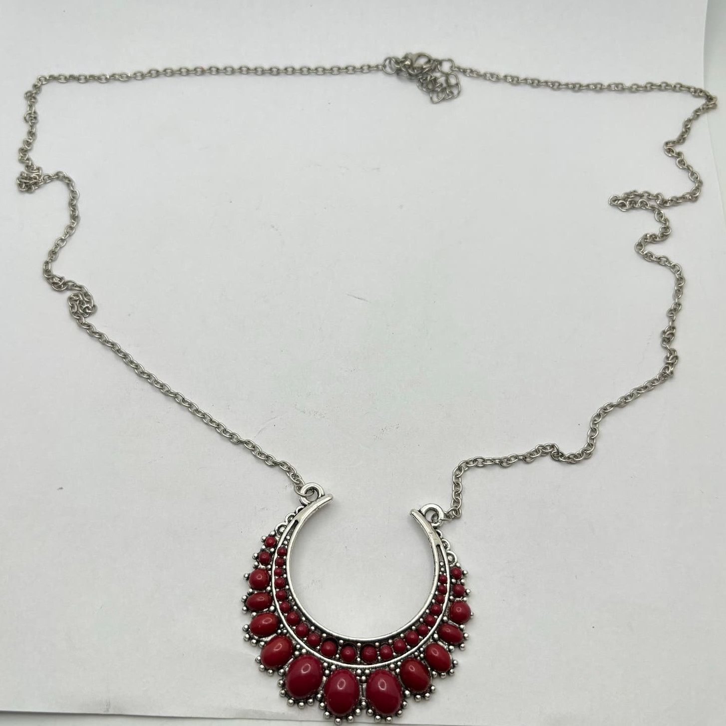 Other Silver & red necklace Size ONE SIZE - 2 Thumbnail