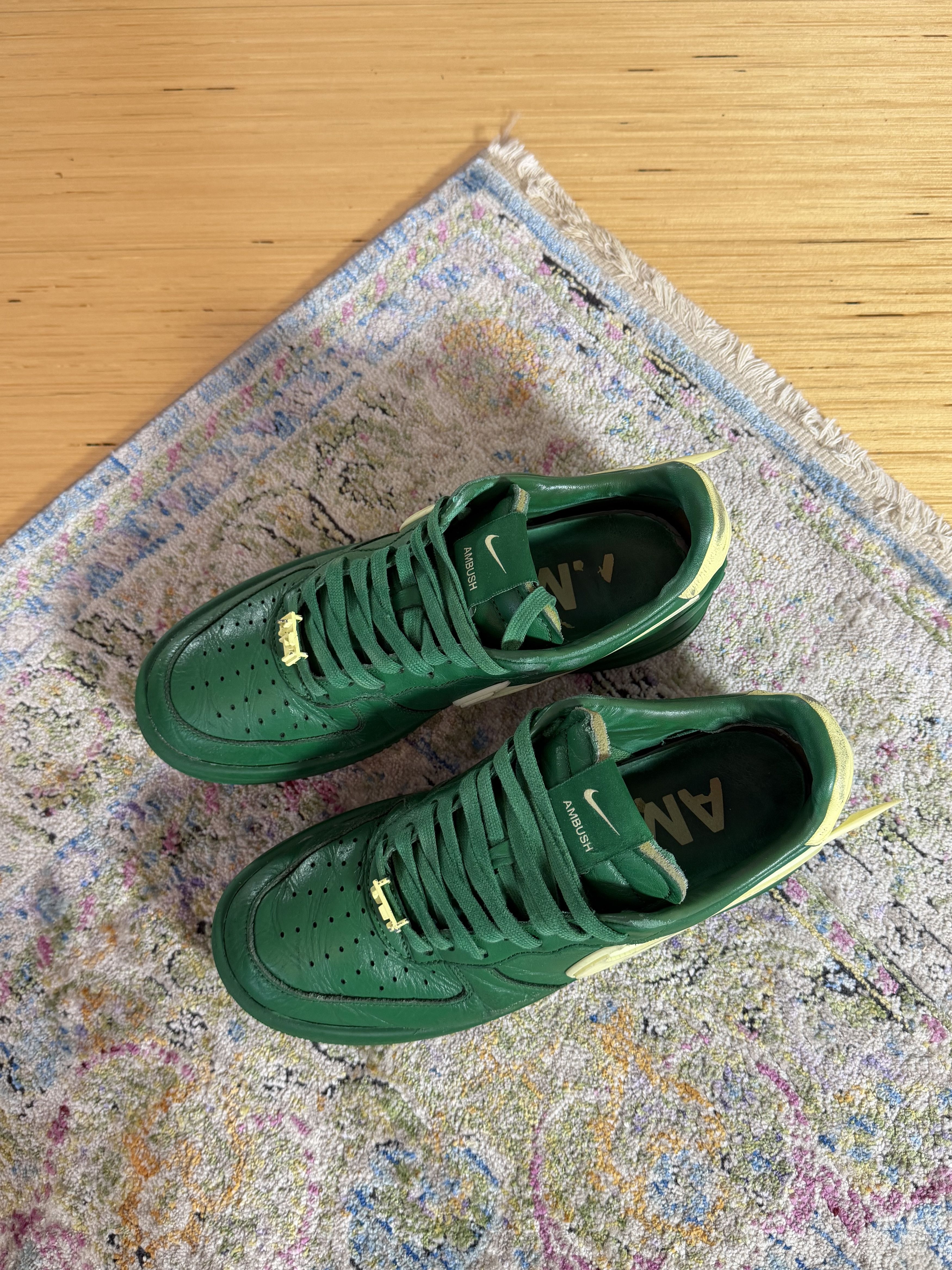 Ambush Design × Nike Air Force 1 x AMBUSH® Pine Green and Citron Low Top Sneakers Size US 9.5 / EU 42-43 - 2 Thumbnail