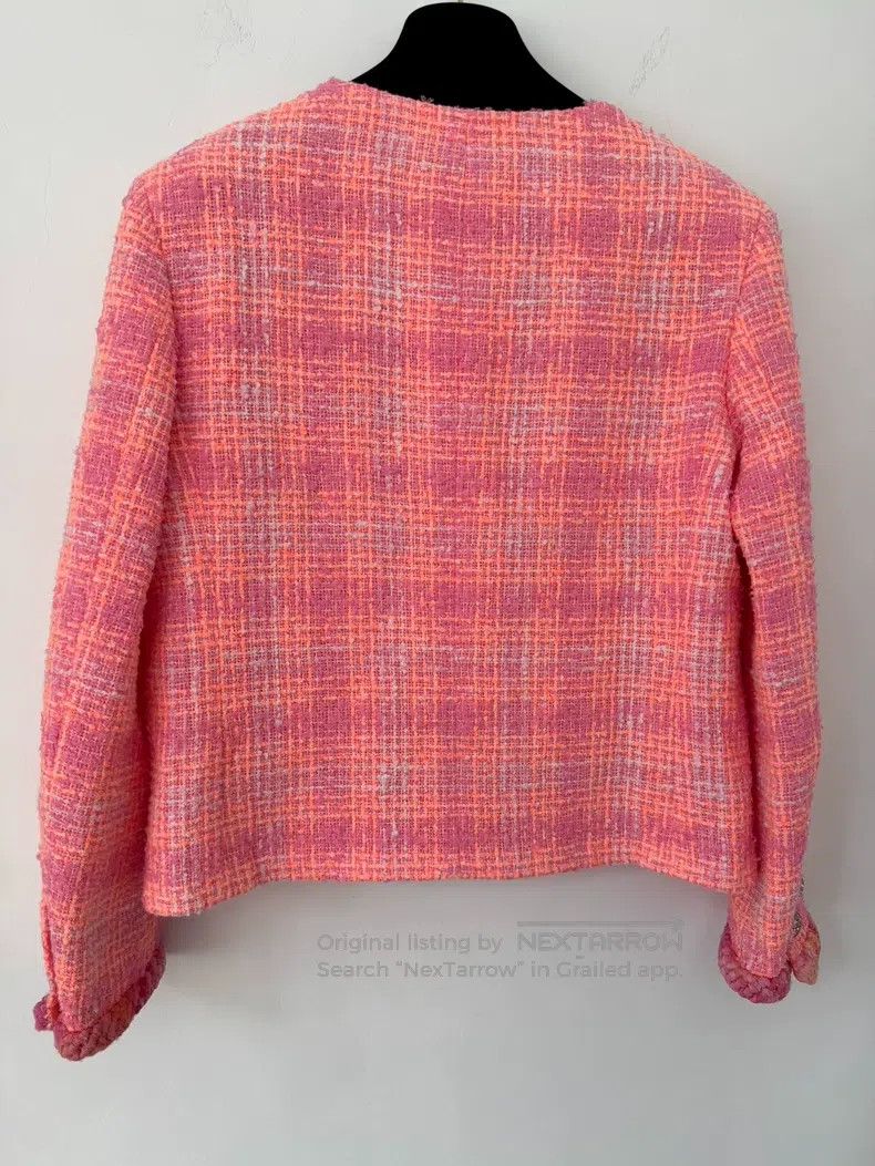 Chanel Chanel Pink orange tweed two-pocket round-neck jacket Size XS / US 0-2 / IT 36-38 - 2 Thumbnail