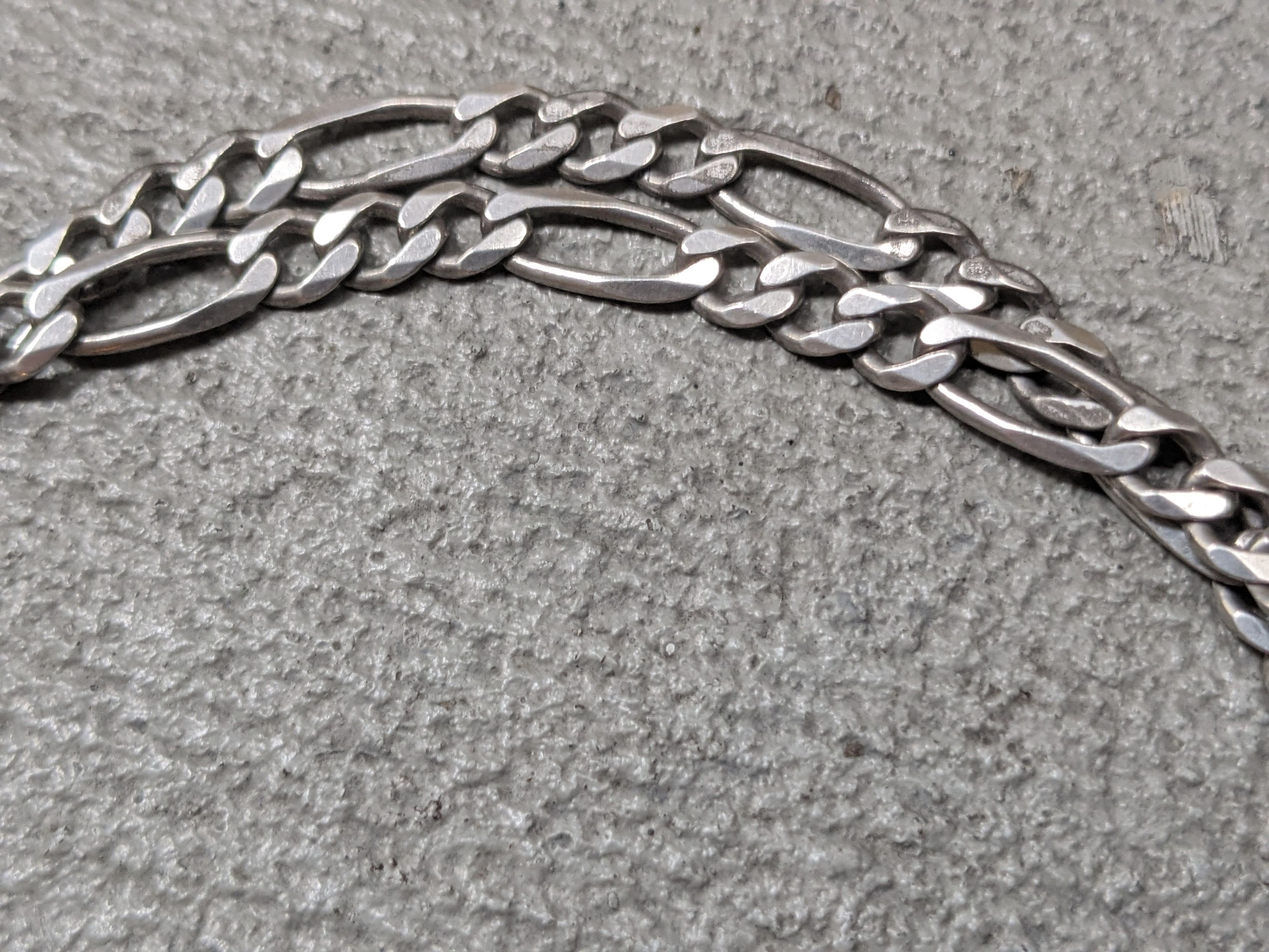 Jewelry Vintage Sterling Silver Necklace Figaro Italy 24" 90s Y2K Size ONE SIZE - 9 Thumbnail