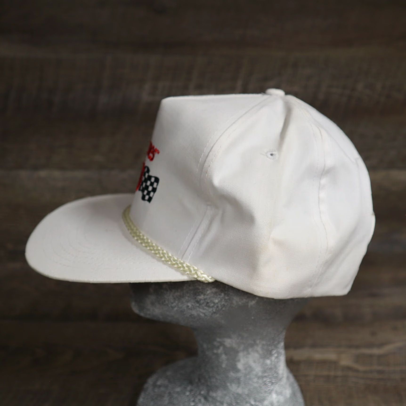 Hanes VINTAGE Hanes NASCAR Racing White Rope Snapback Hat Cap Made in USA Size ONE SIZE - 4 Thumbnail