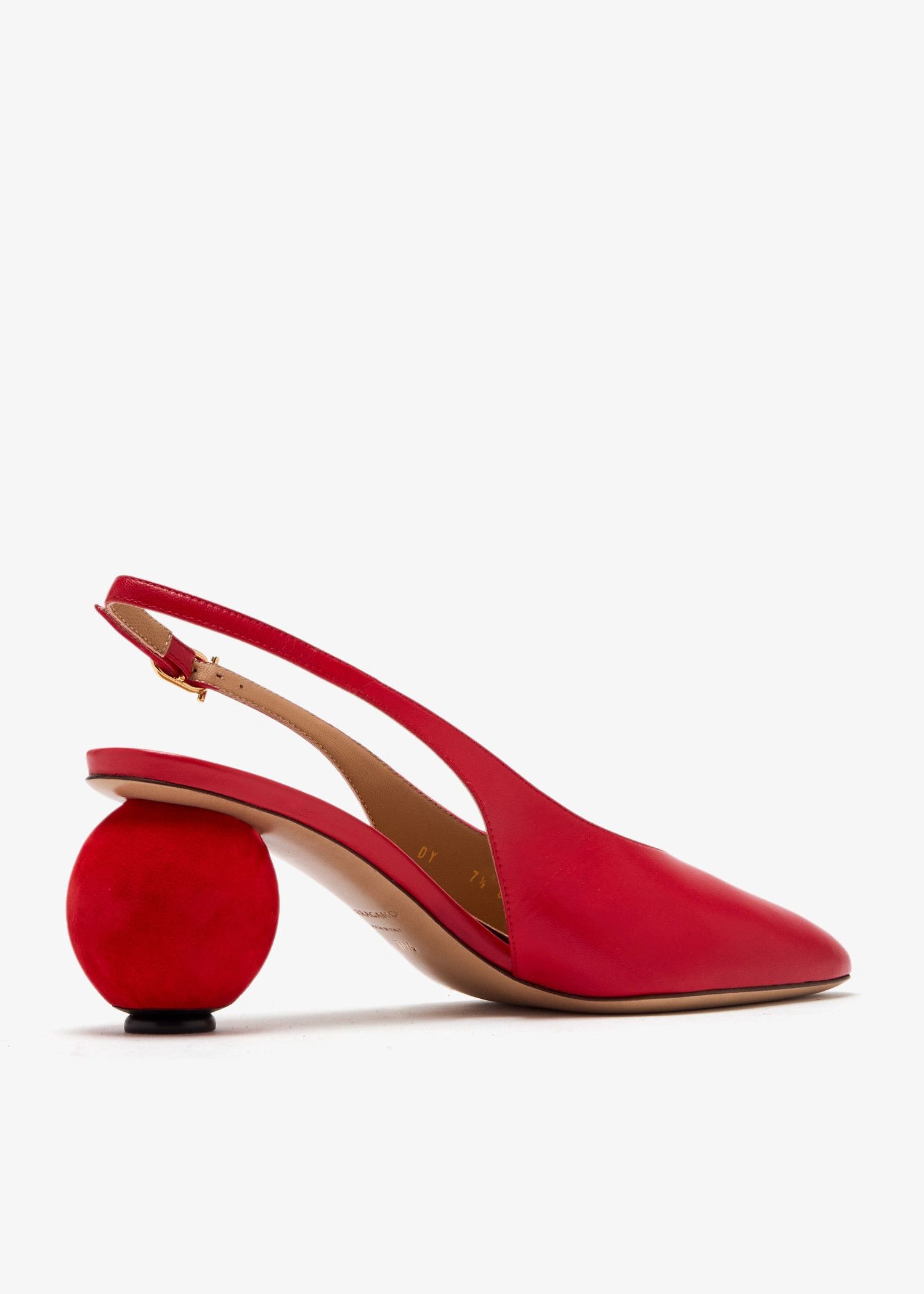 Salvatore Ferragamo o1s1rm0526 Tessie 70 Leather Slingback Pumps in Red Size US 7 / IT 37 - 4 Thumbnail