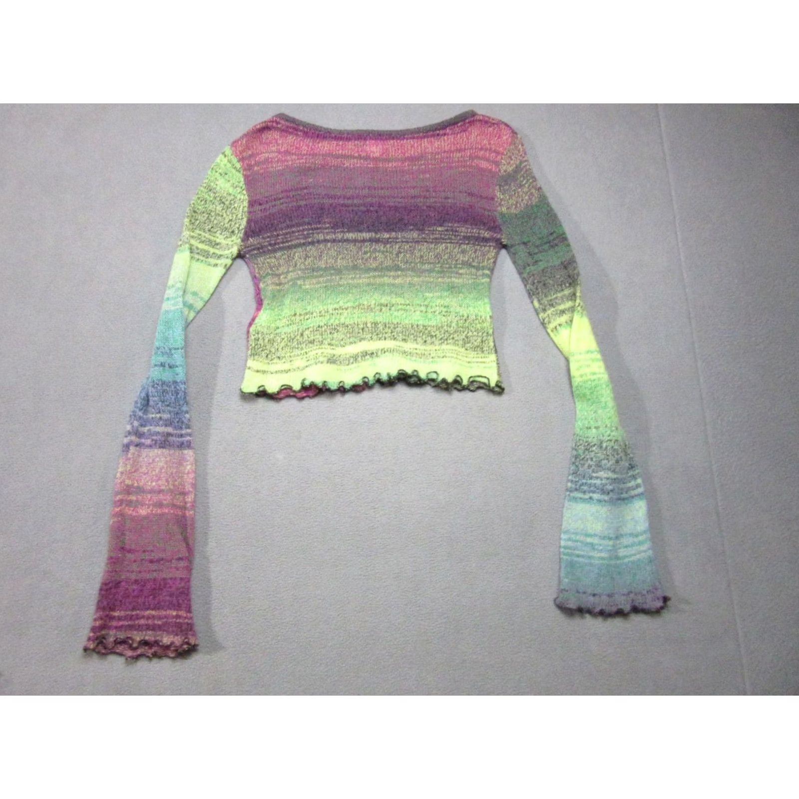 Urban Outfitters BDG Urban Outfitters Knit Top Womens Large Multicolor Space Dye Seamed Cropped Size L / US 10 / IT 46 - 6 Thumbnail