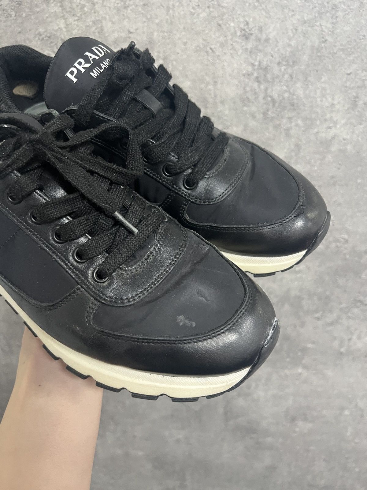 Prada Prada Milano Low Top Sneakers Nylon Size US 7.5 / EU 40-41 - 4 Thumbnail