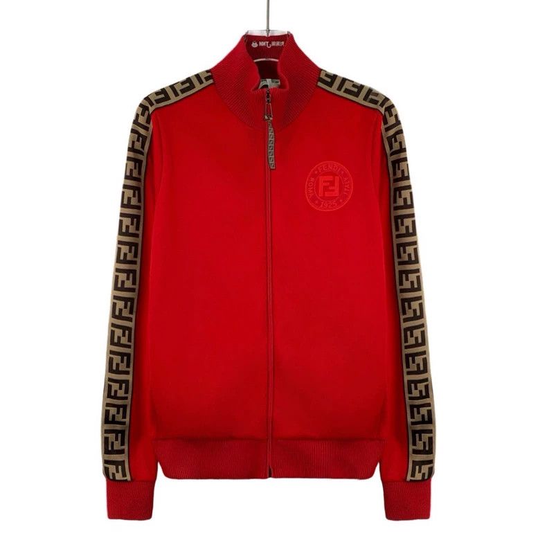 Fendi FENDI Red side logo letter stand collar zipper long-sleeve Size XS / US 0-2 / IT 36-38 - 1 Thumbnail