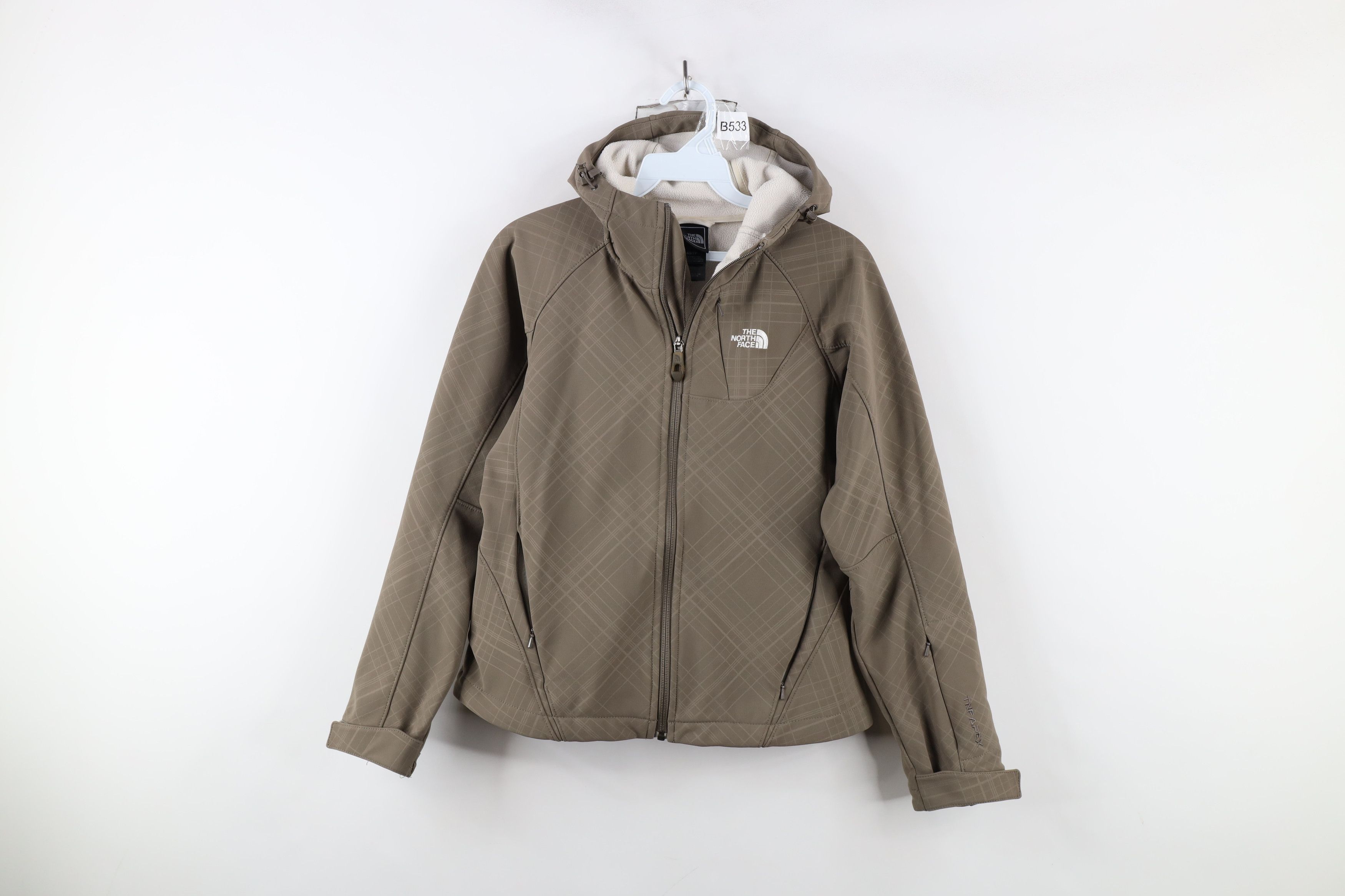 The North Face × Vintage The North Face Fleece Lined Soft Shell Hooded Jacket Brown Size XS / US 0-2 / IT 36-38 - 1 Thumbnail