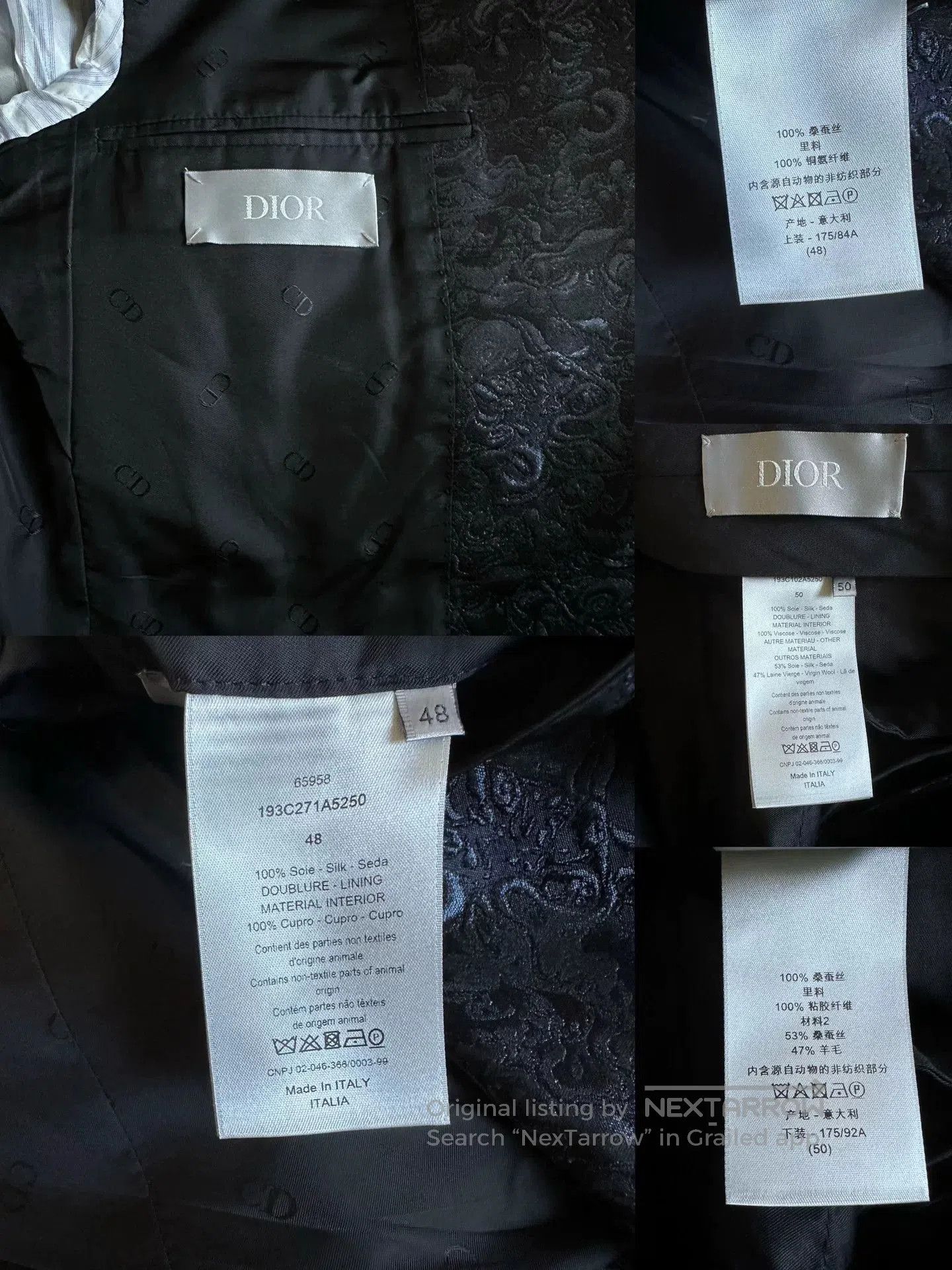 Dior Dior Silk Printed Embossed Suit. Size US M / EU 48-50 / 2 - 9 Thumbnail