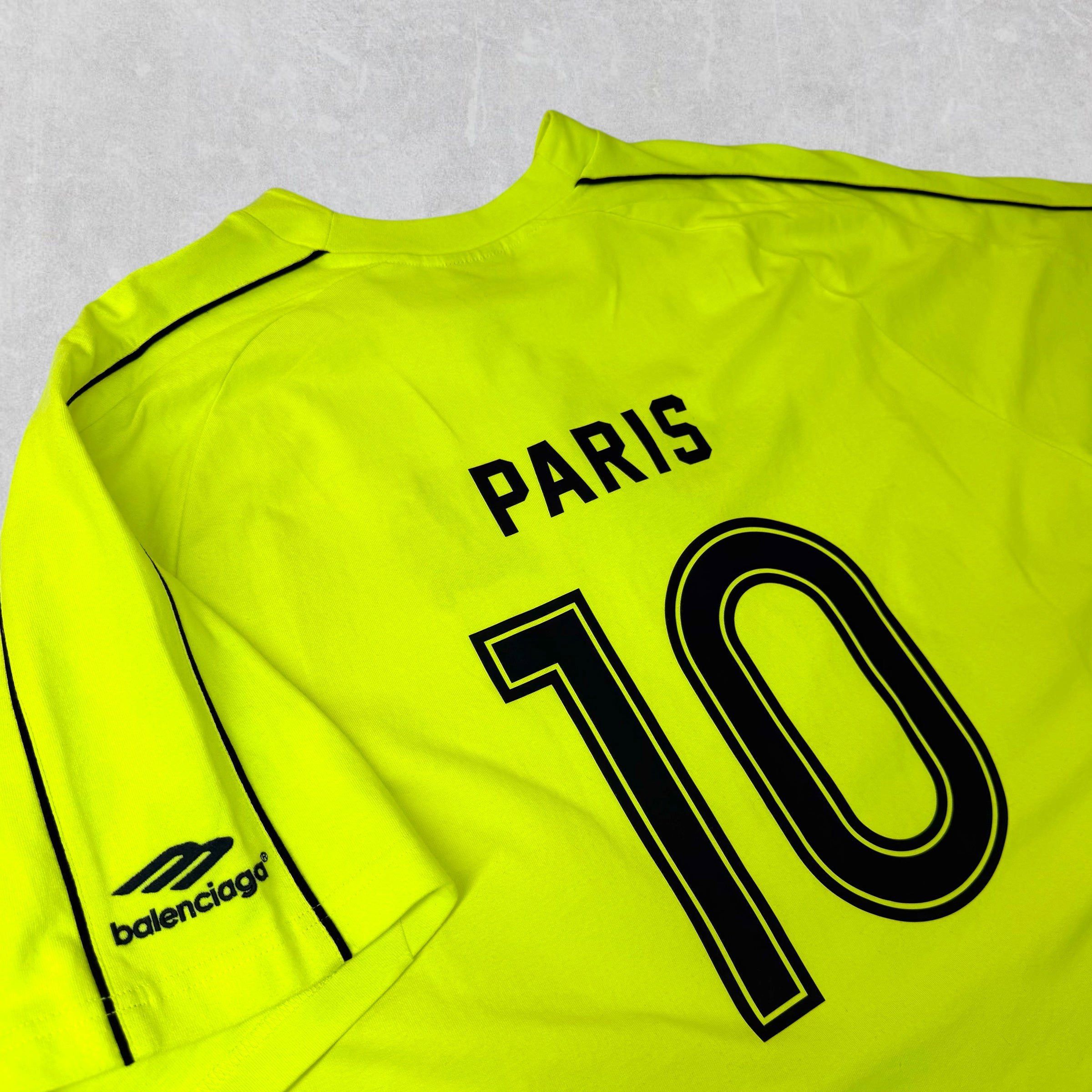Balenciaga Balenciaga Paris Oversized Soccer Shirt Neon 4 (XXXL) Size US XXL / EU 58 / 5 - 4 Thumbnail