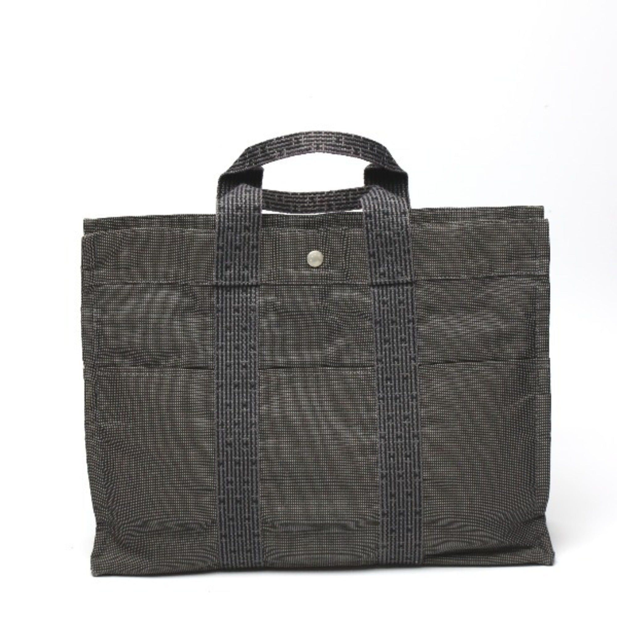 image of Hermes Aerline Tote Mm Business Bag Canvas Gray in Black, Women's
