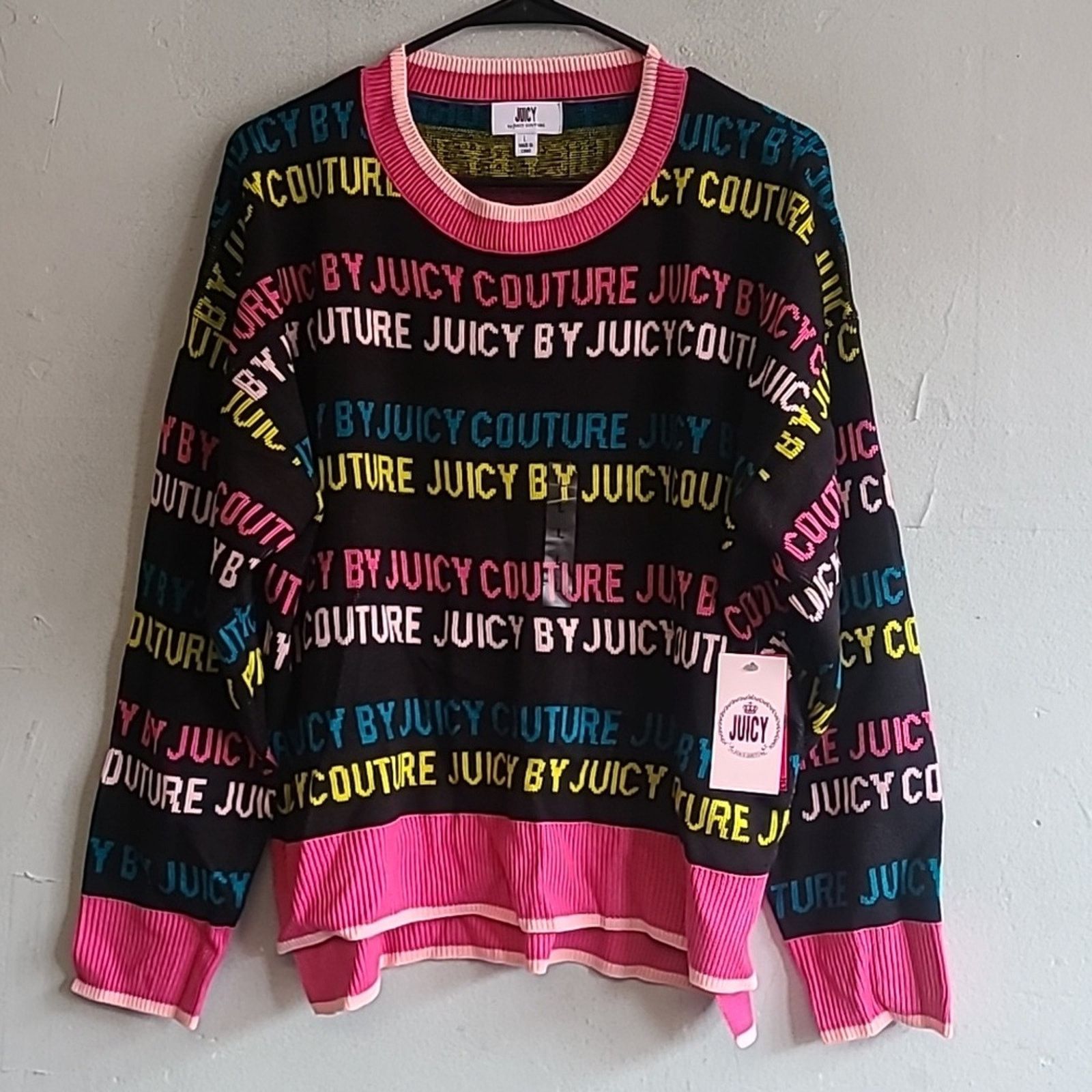 Juicy Couture NEW women's large XL Juicy Couture black sweater Size L / US 10 / IT 46 - 1 Thumbnail
