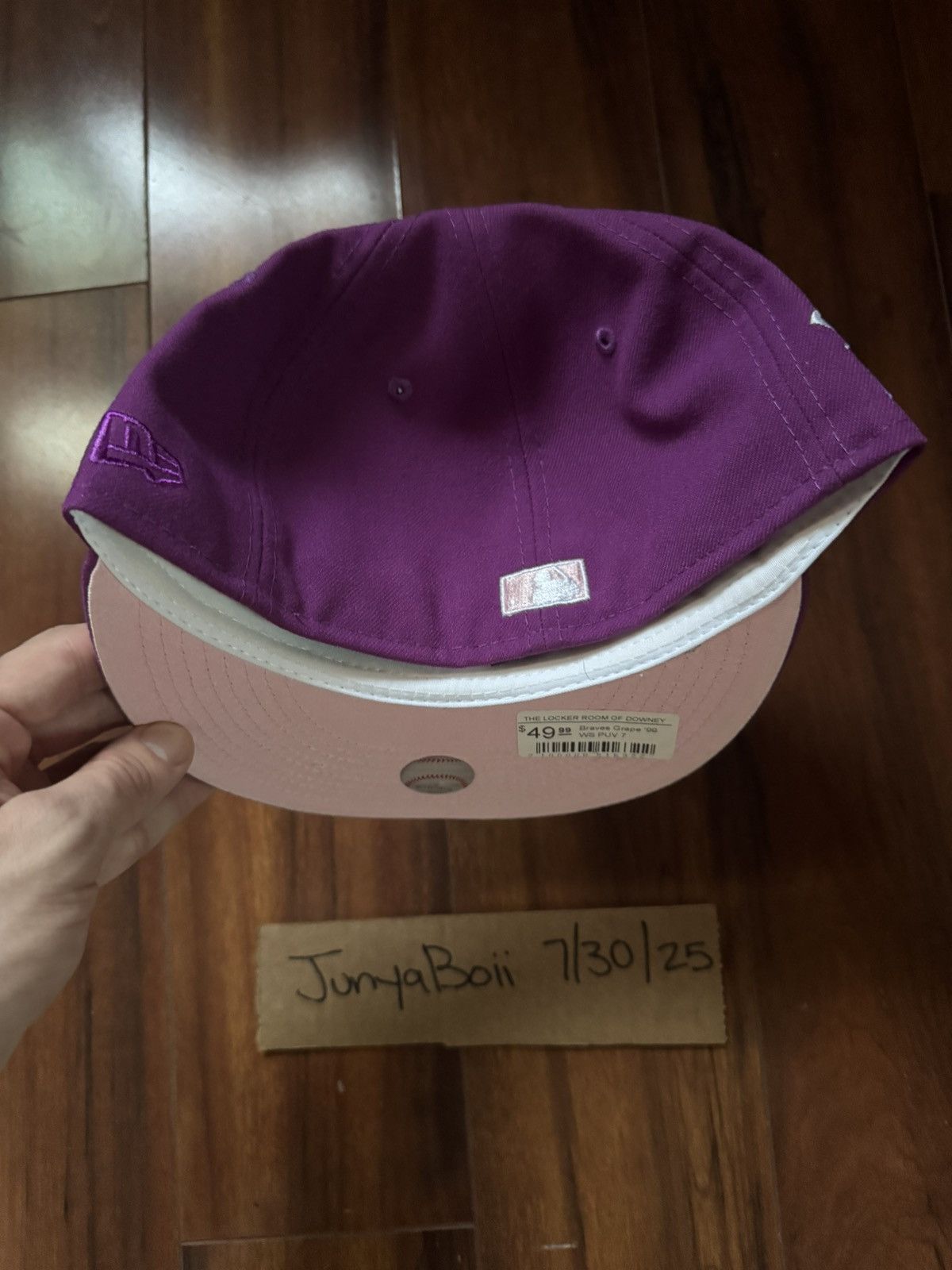 Hat Club Size 7 Atlanta Braves 1999 World Series Jae Tips Pink UV Size ONE SIZE - 4 Thumbnail