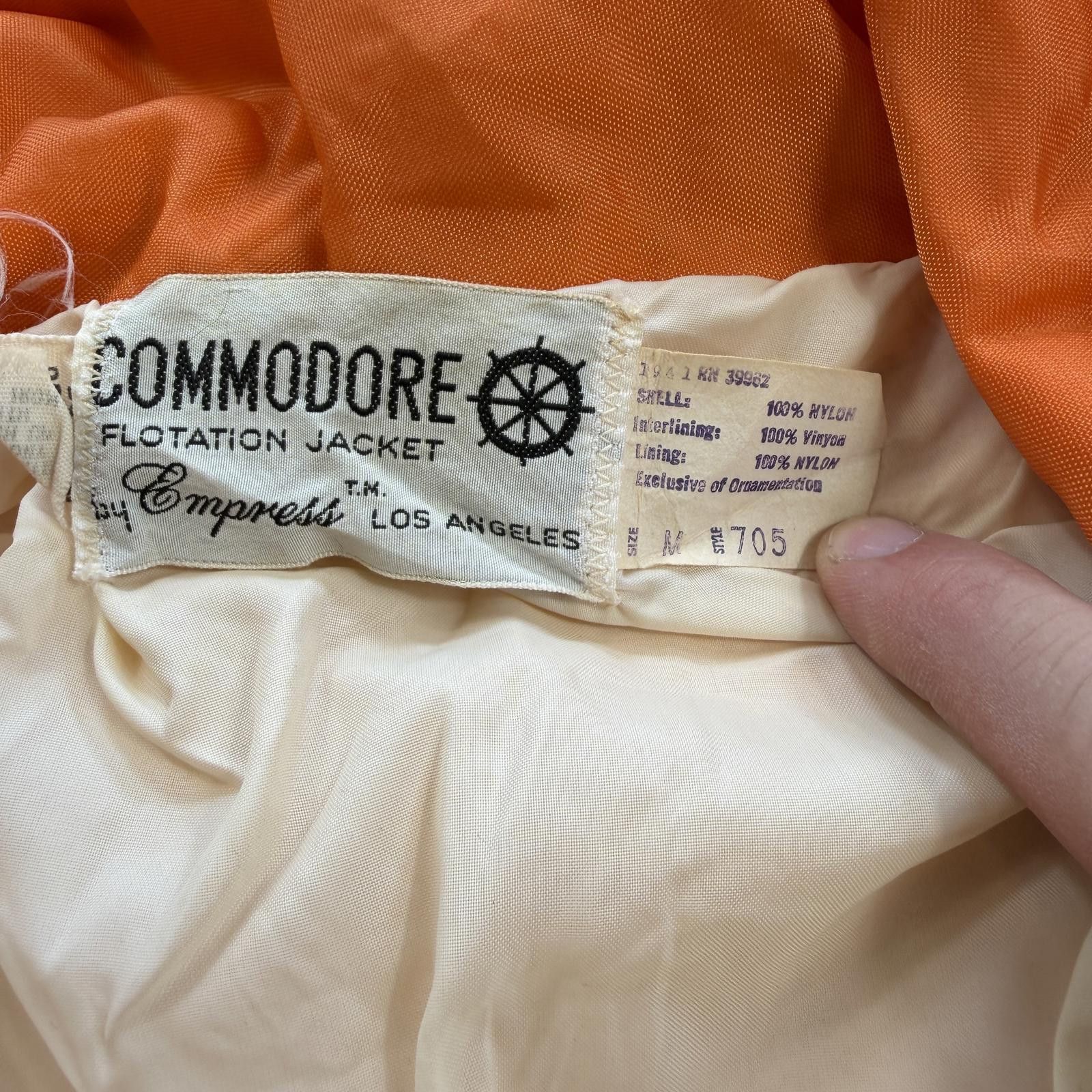 Other Vintage Commodore Flotation Jacket Orange Hooded Nylon Size US M / EU 48-50 / 2 - 4 Thumbnail
